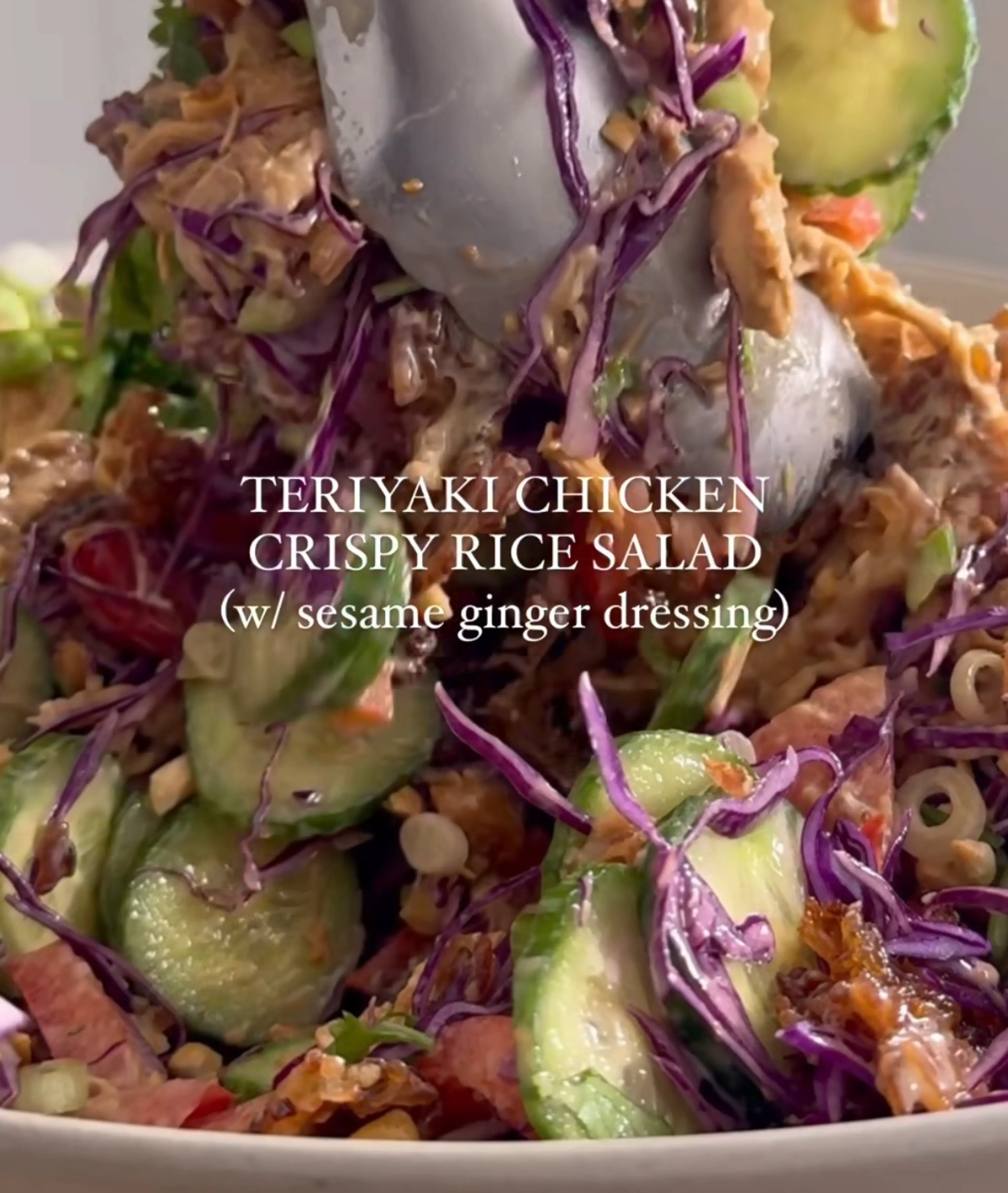 Chicken Teriyaki Crispy Rice Salad