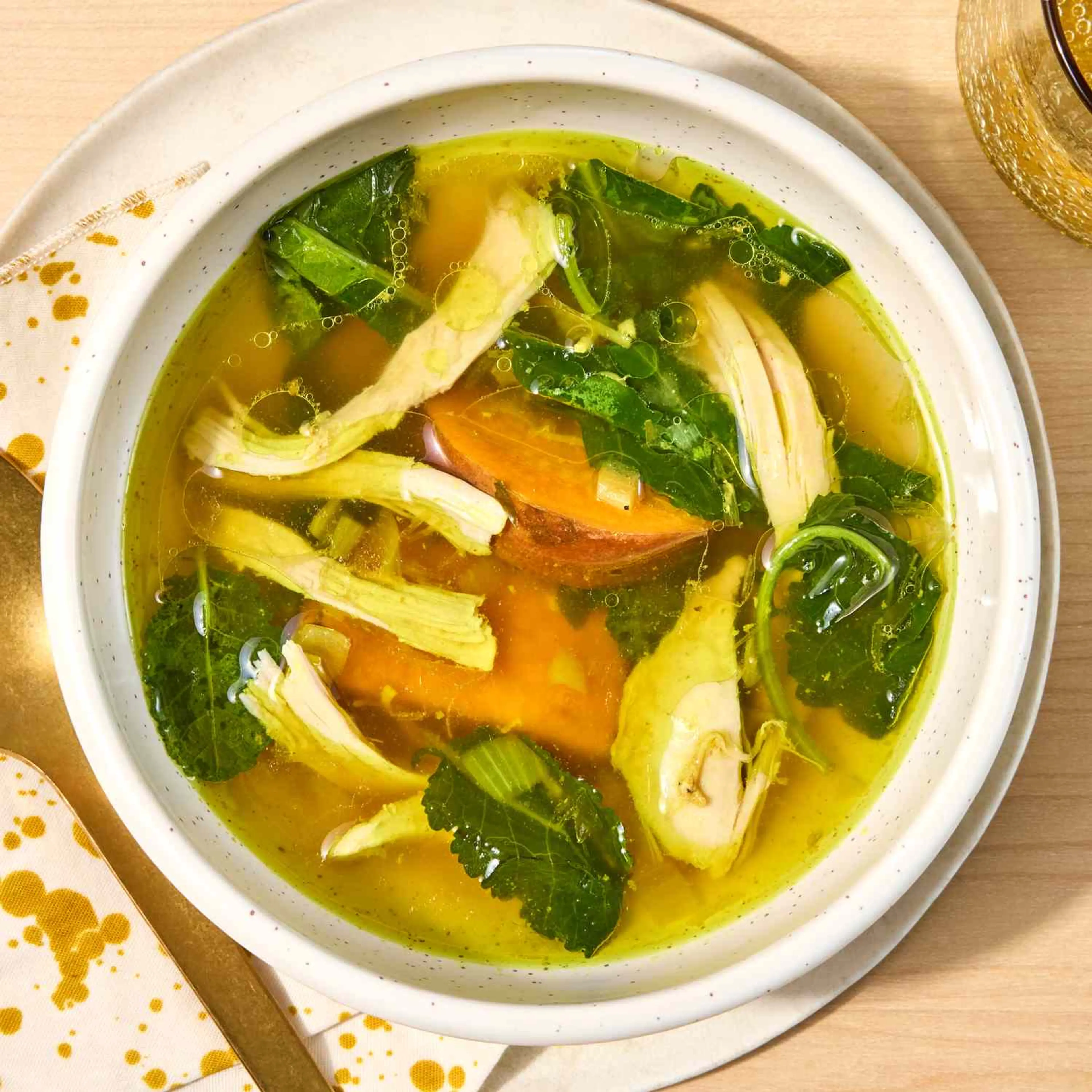 High-Protein Lemon & Turmeric Chicken Soup