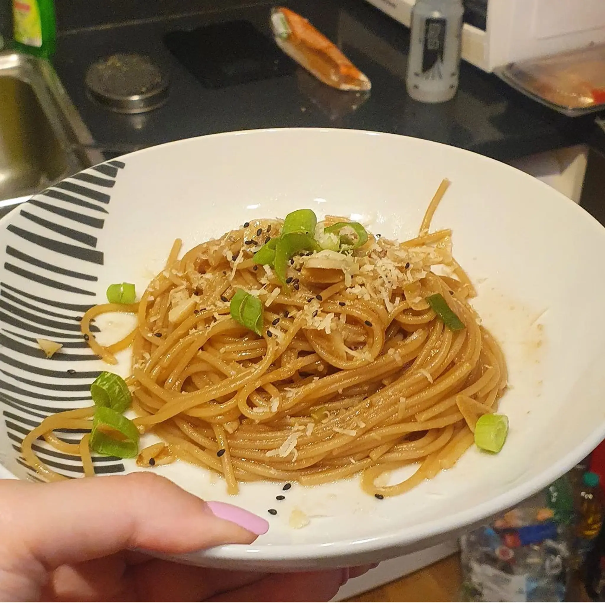 Spicy Garlicky Soy Sauce Bucatini