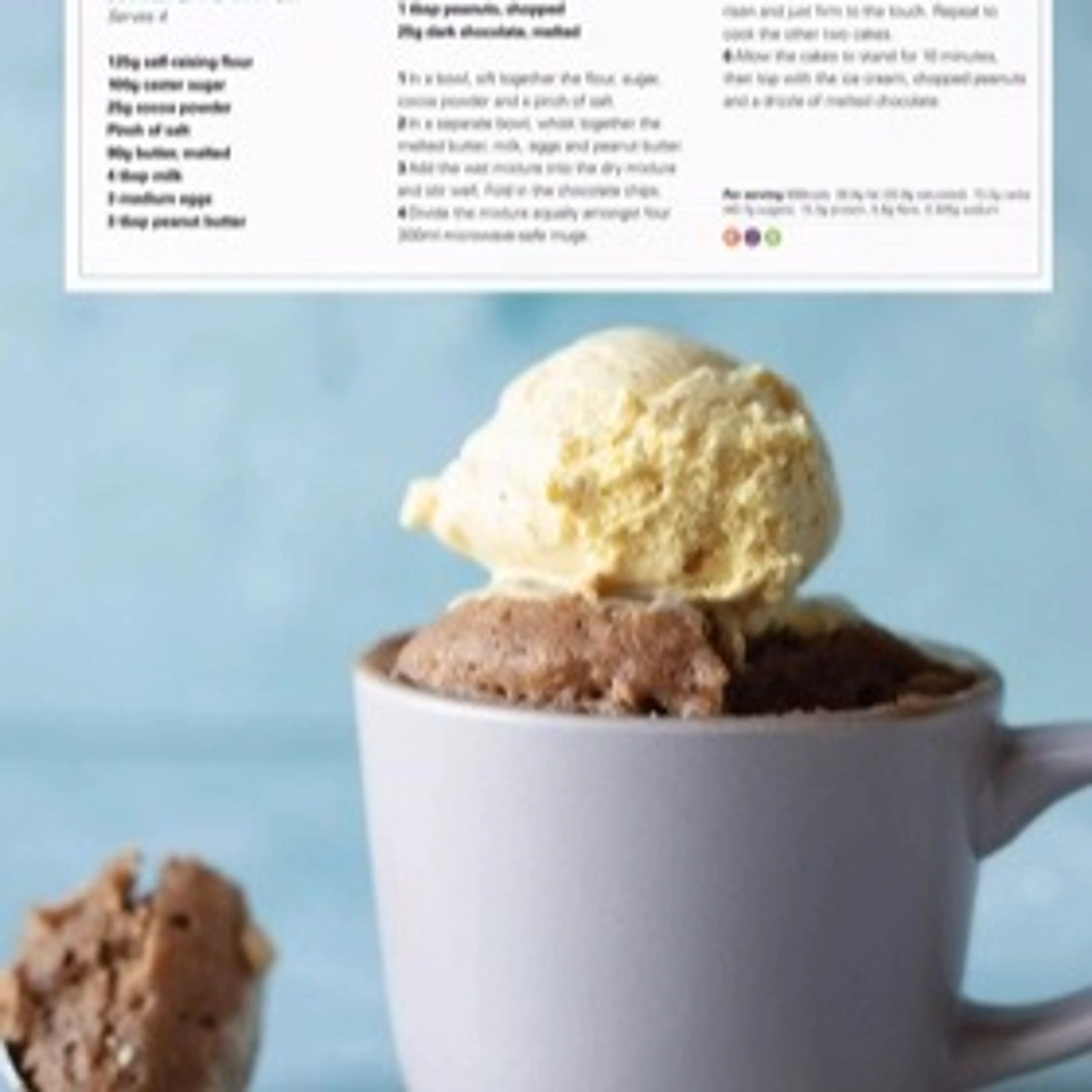 CHOCOLATE AND PEANIJT BUTTER CAKE IN A CUP
