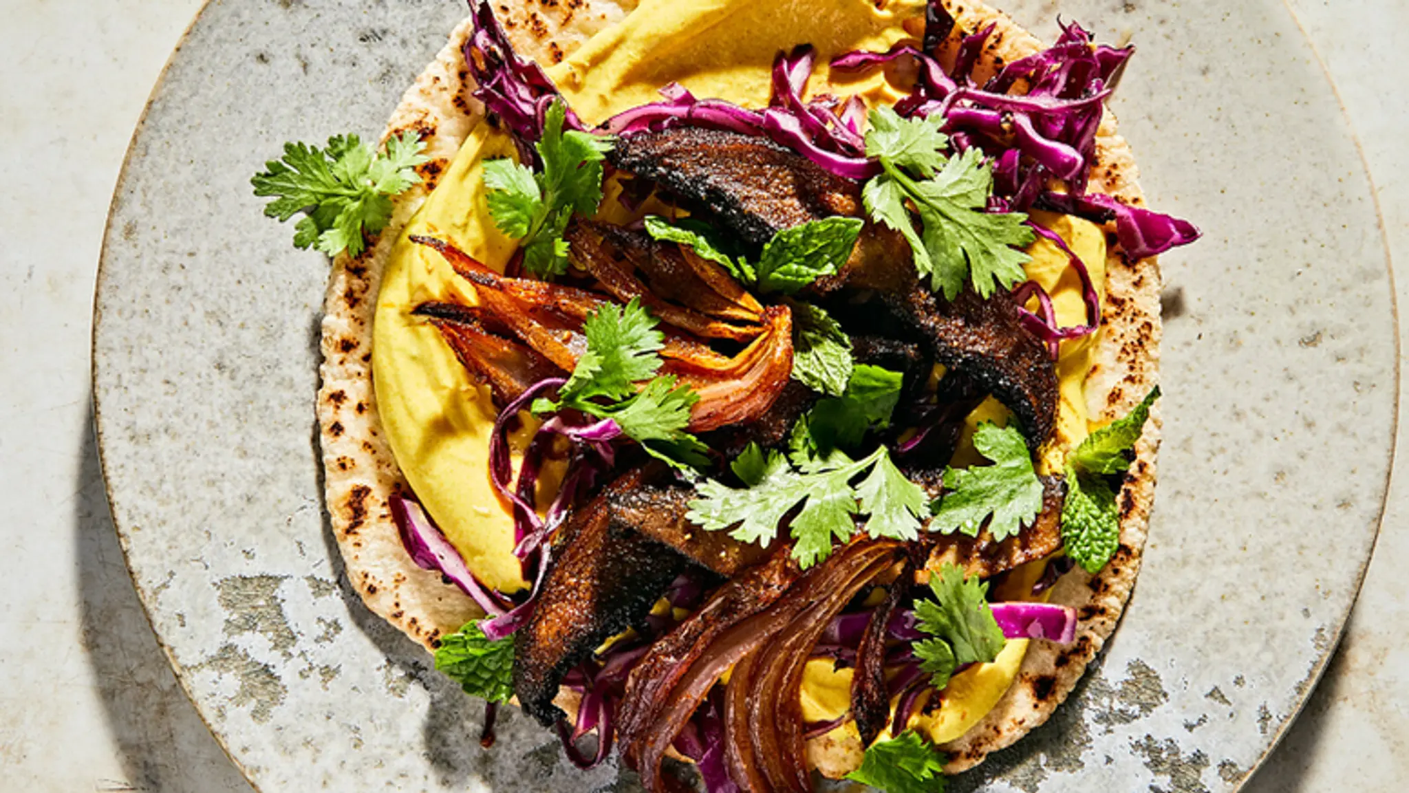 Vegetarian Mushroom Shawarma Pitas