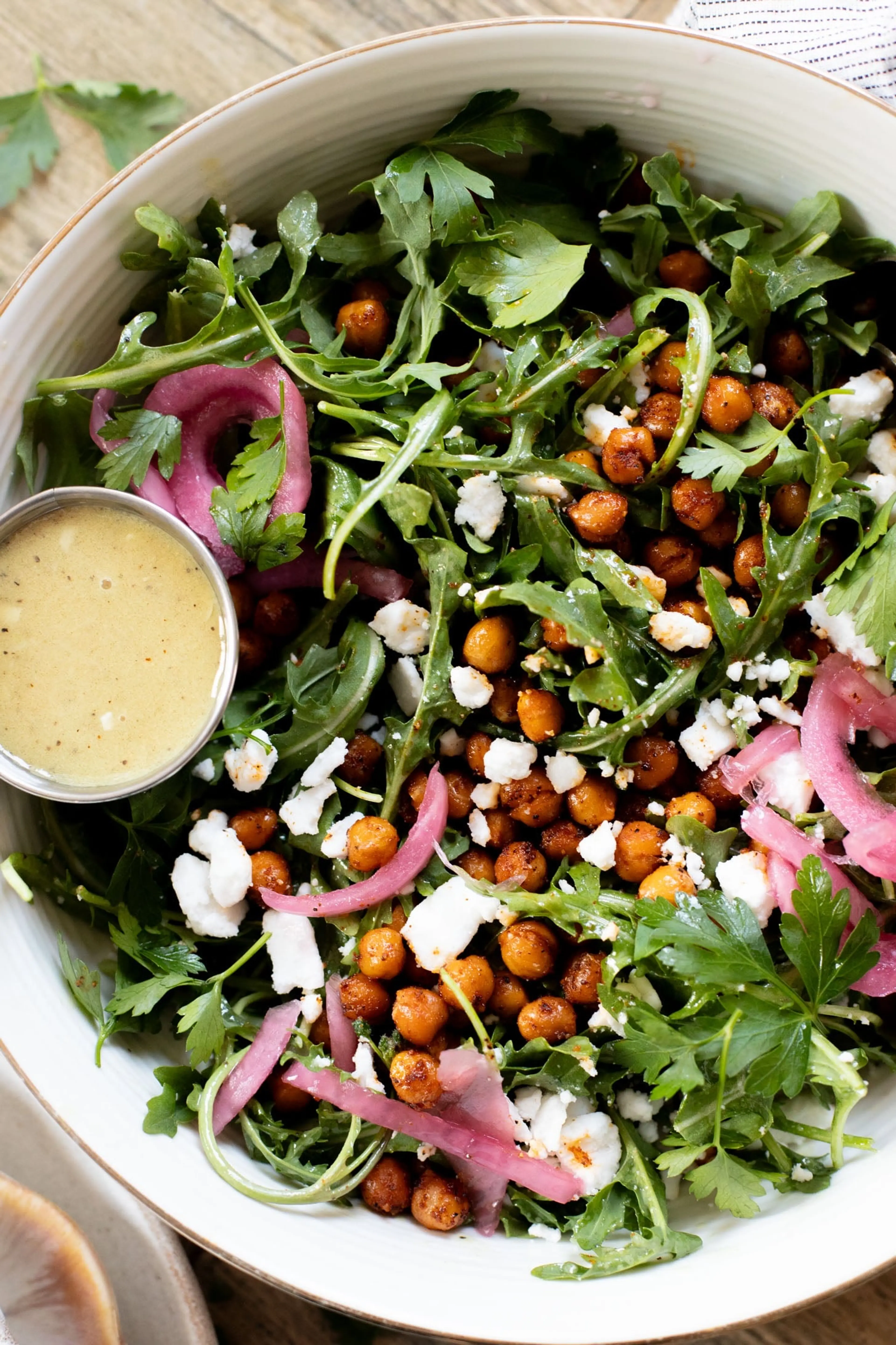 Crispy Chickpea Arugula Salad