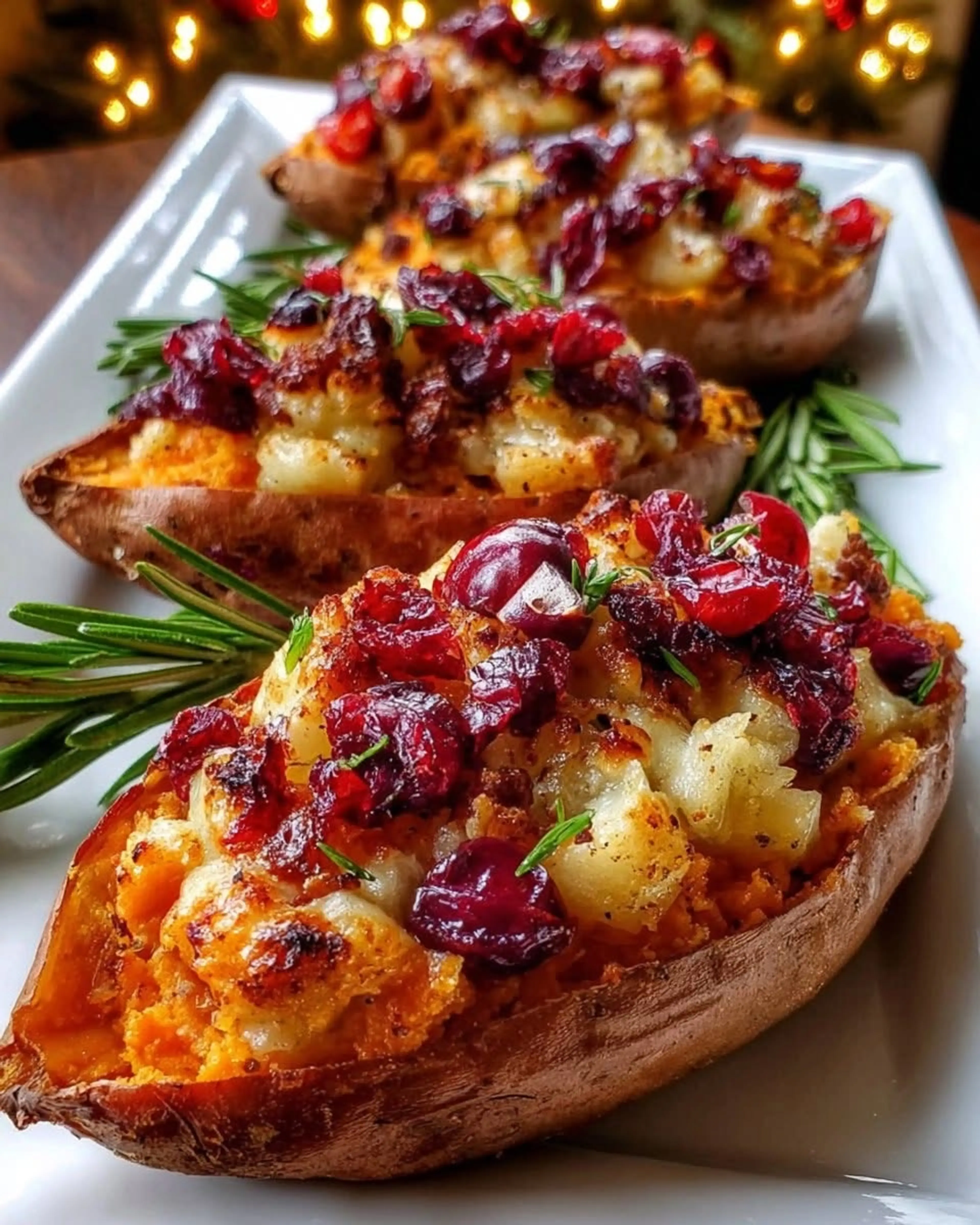 Cranberry Apple Twice-baked Sweet Potatoes