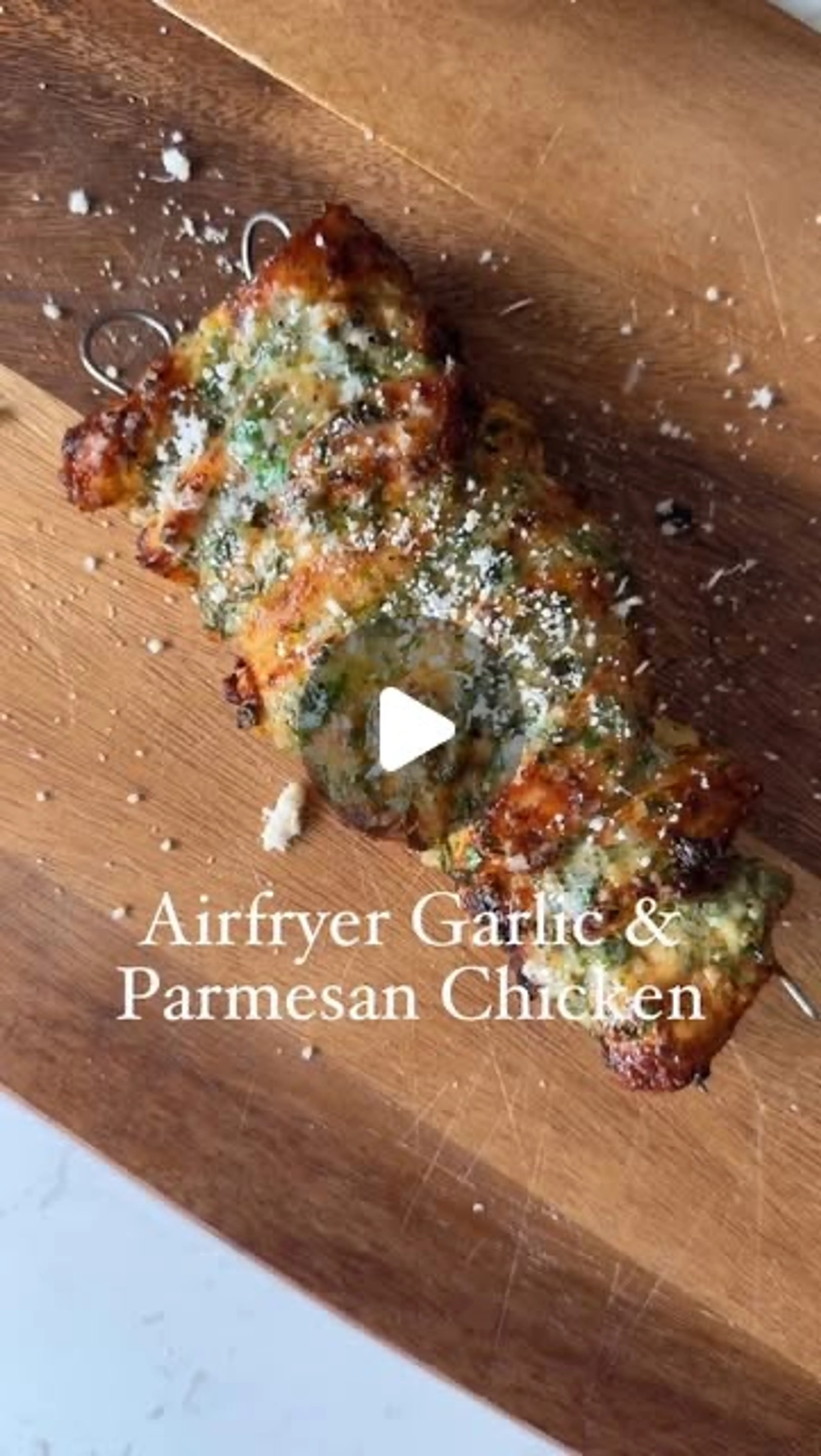 Air Fryer Garlic Parmesan Chicken Skewers