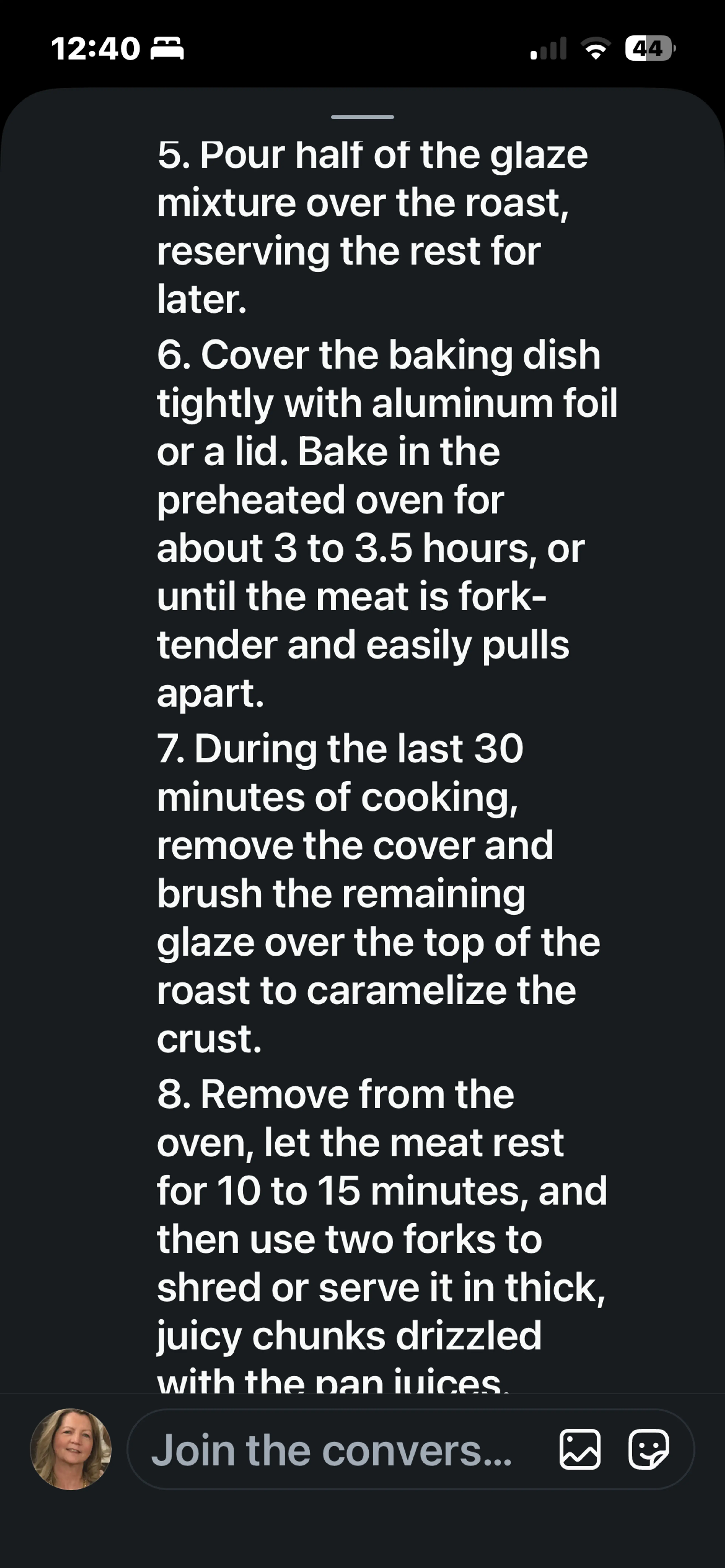 Sticky Glazed Shredded Beef Roast