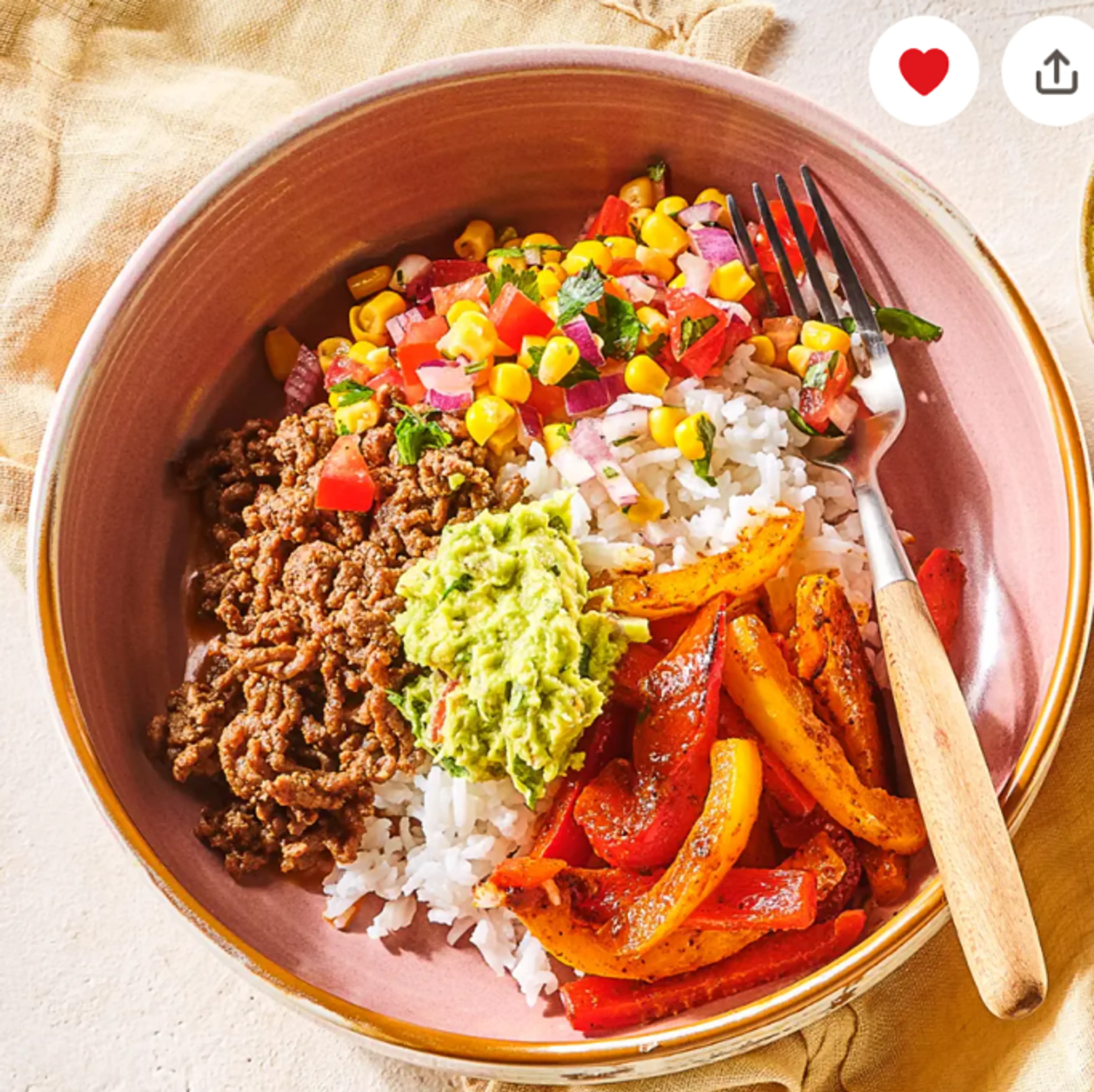 Bunte Reis-Bowl mexikanischer Art