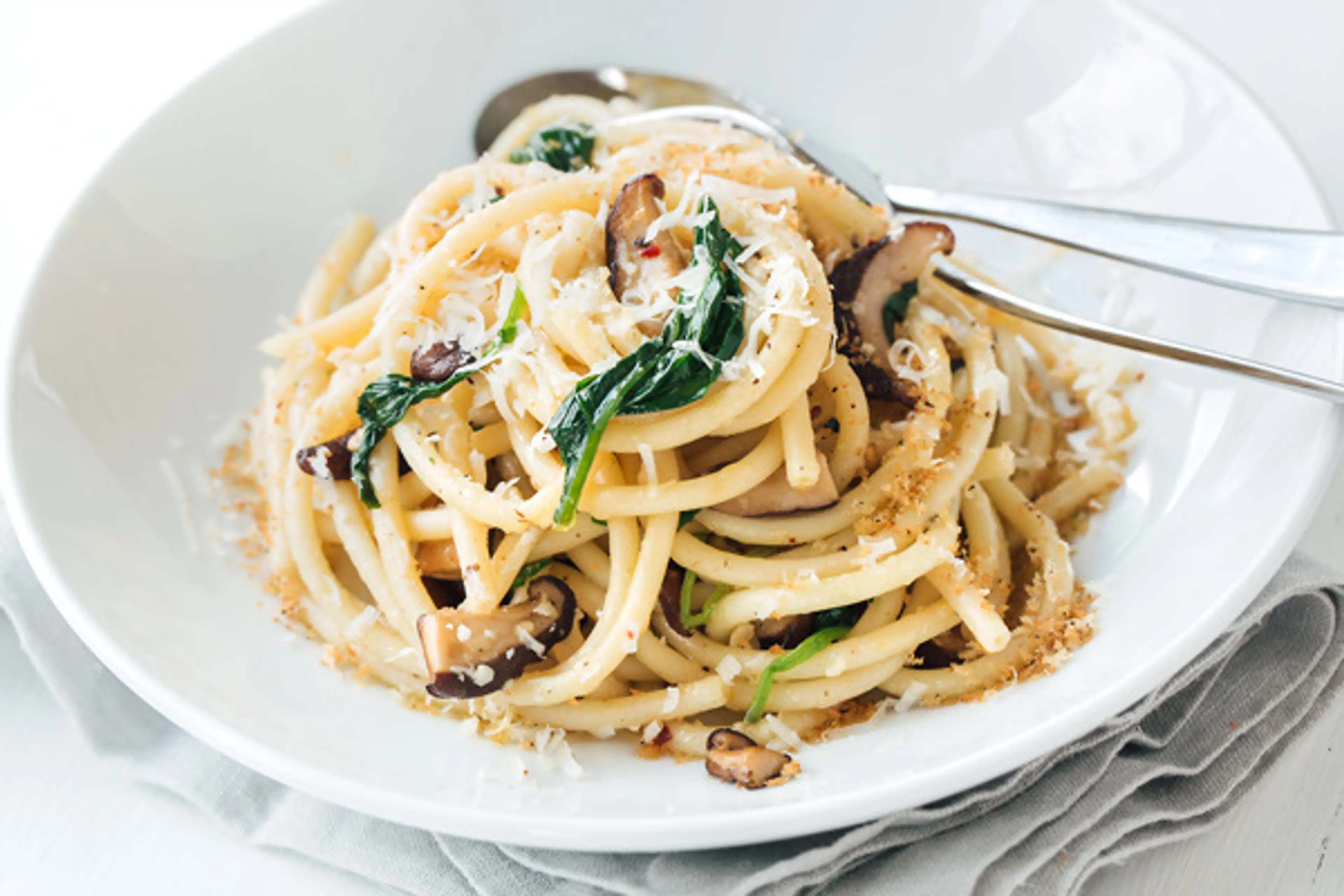 Bucatini Pasta with Garlic Butter Sauce