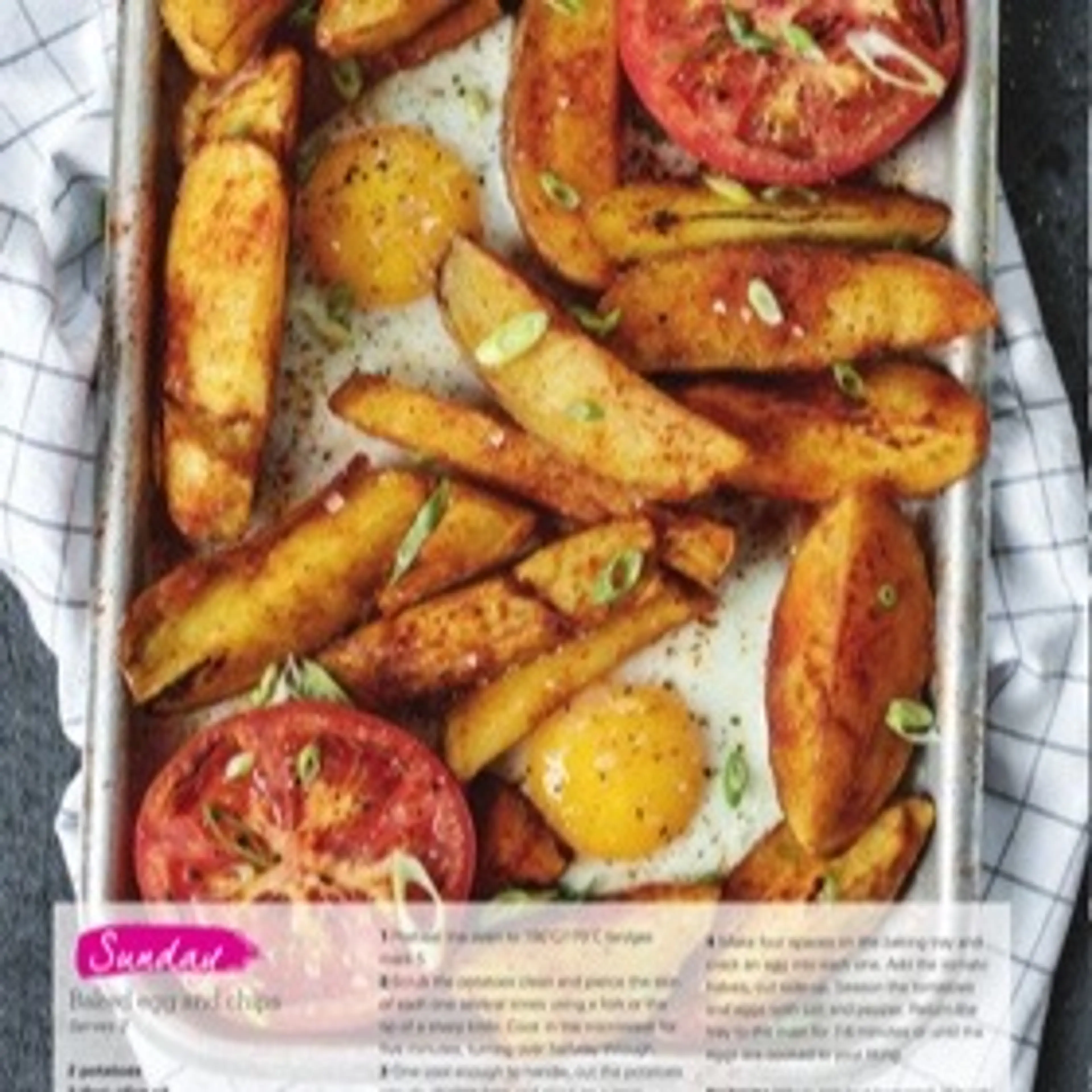 Baked egg and chips