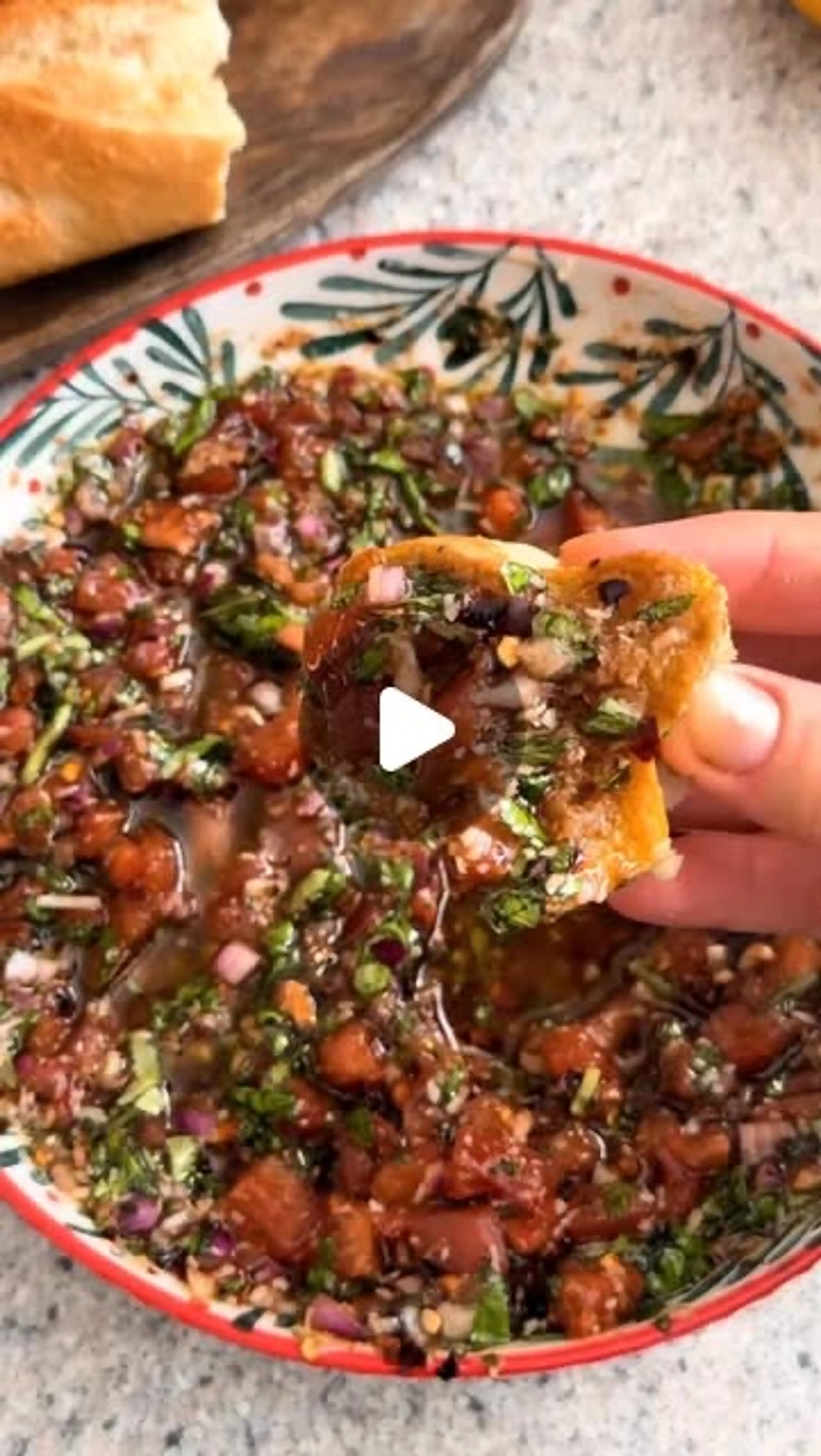 Balsamic Tomato Basil Bread Dip