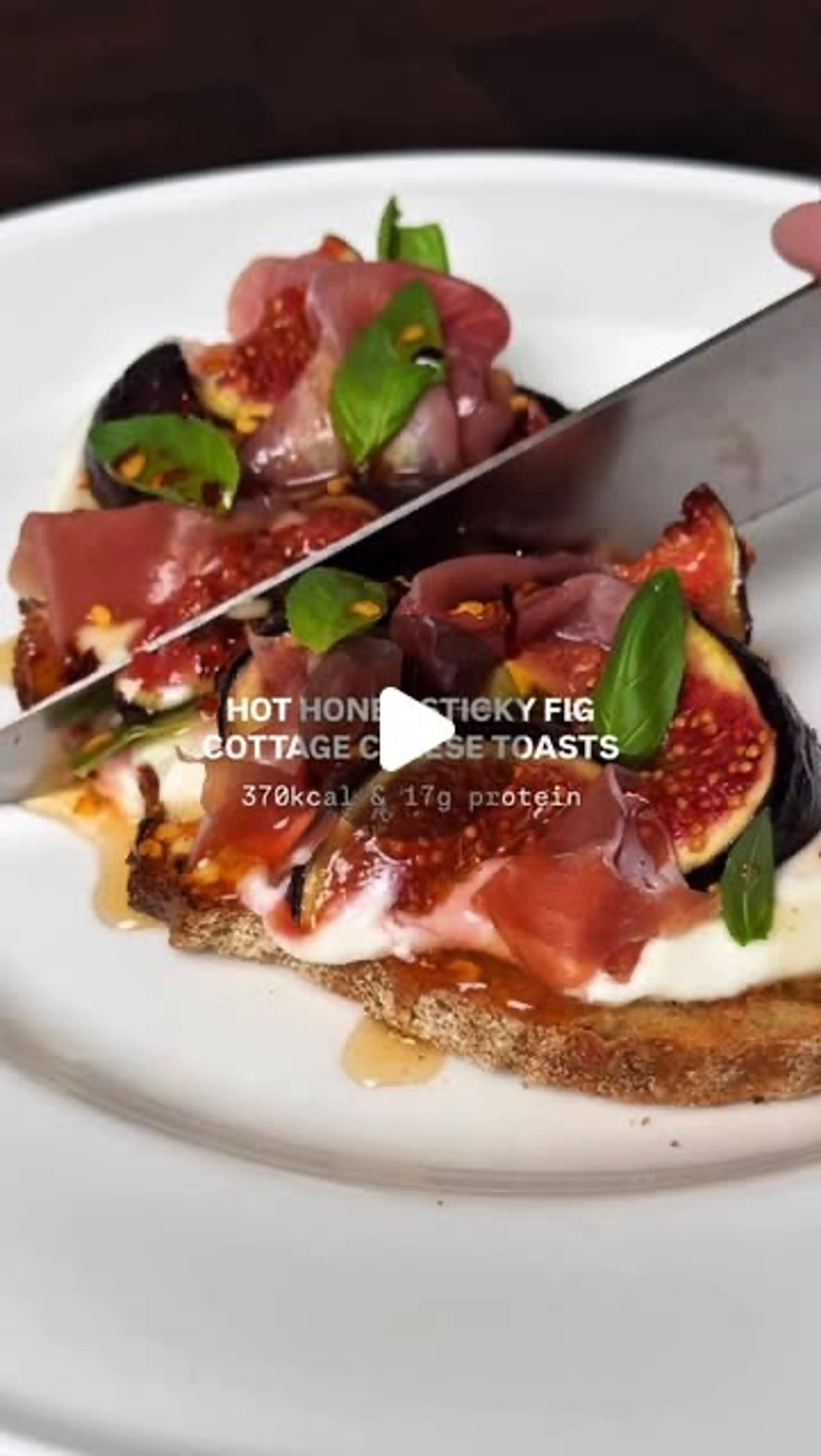Hot Honey Sticky Fig Cottage Cheese Toasts