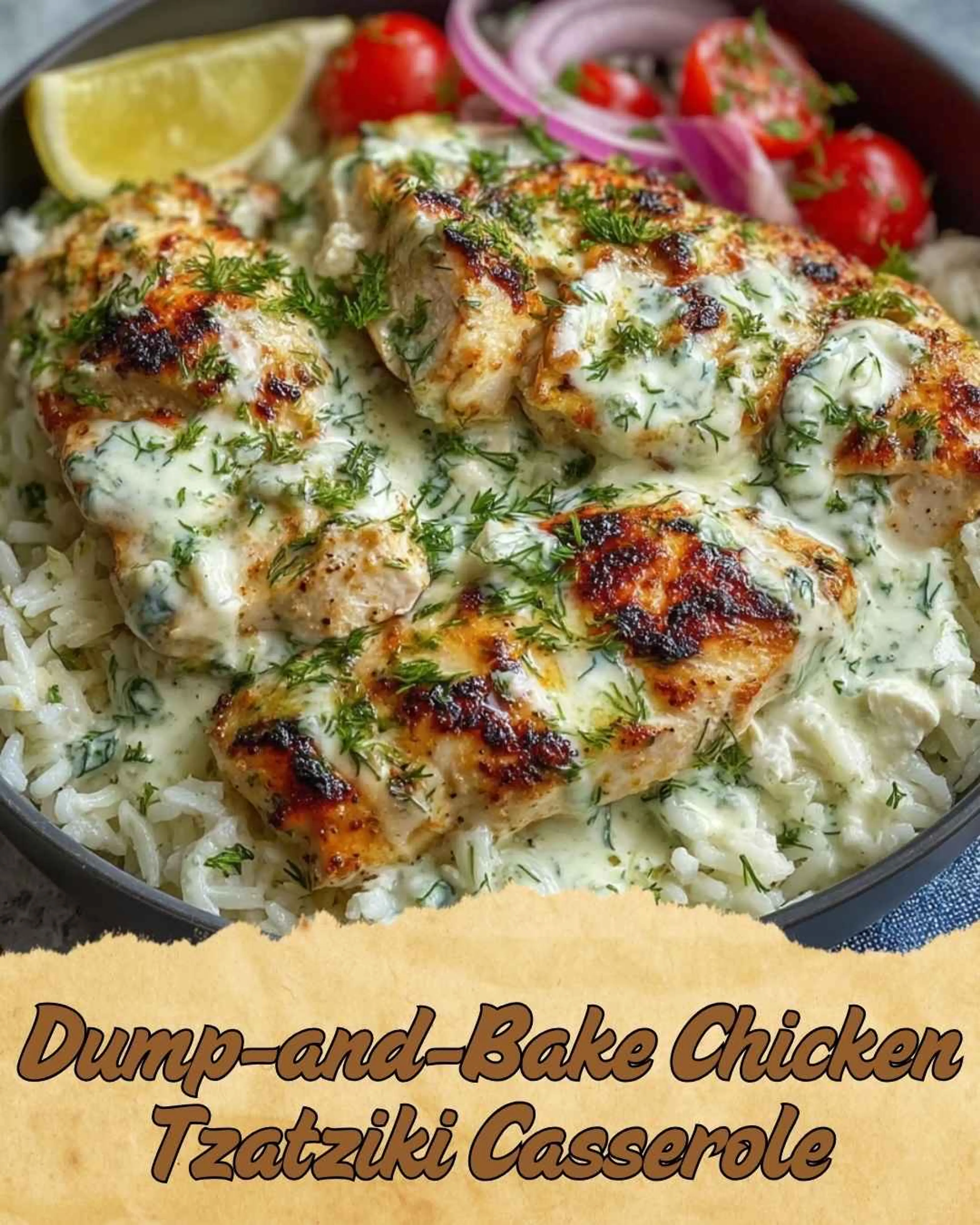 Dump-and-bake Chicken Tzatziki Casserole