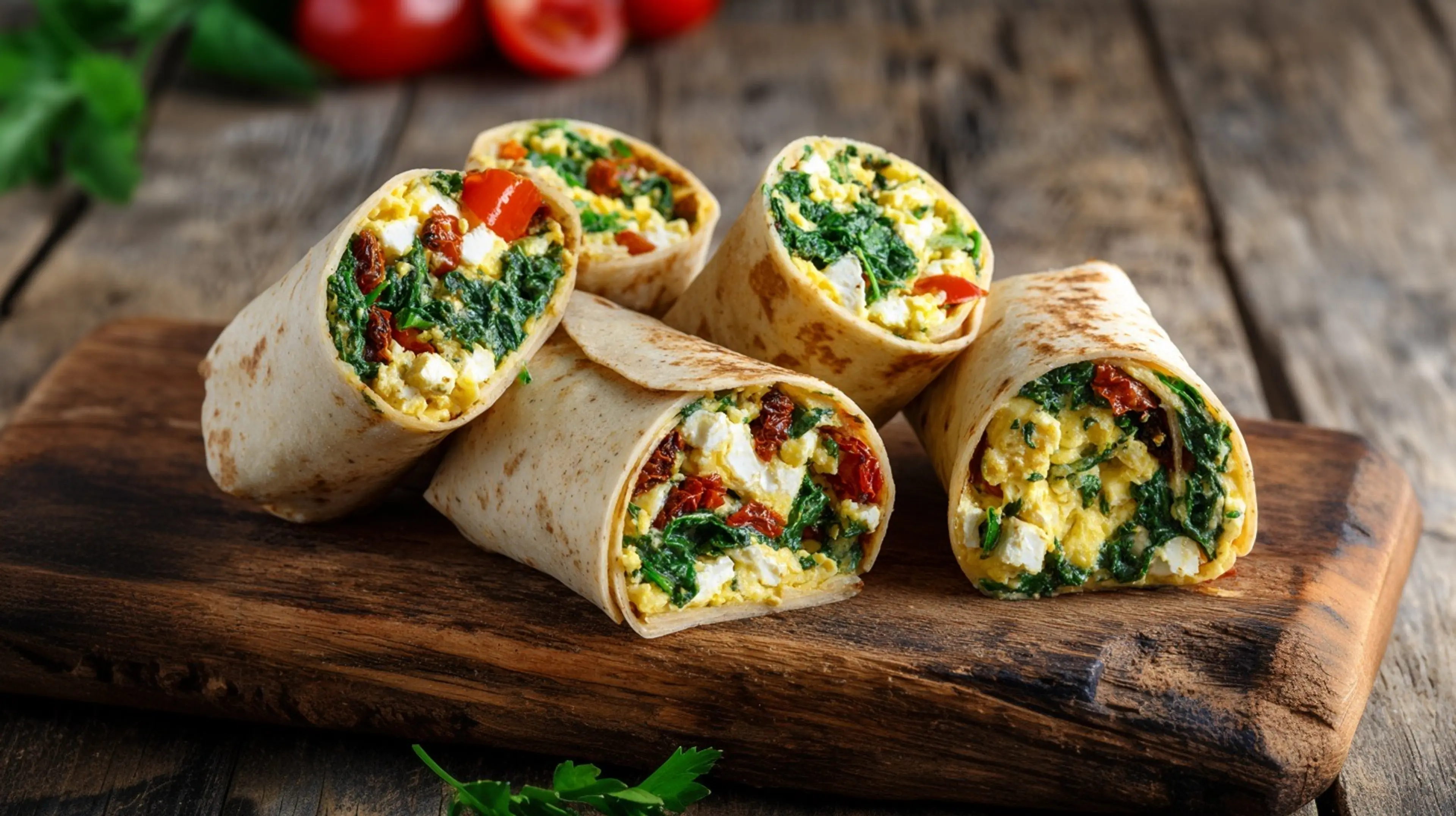 Spinat-Feta-Wraps