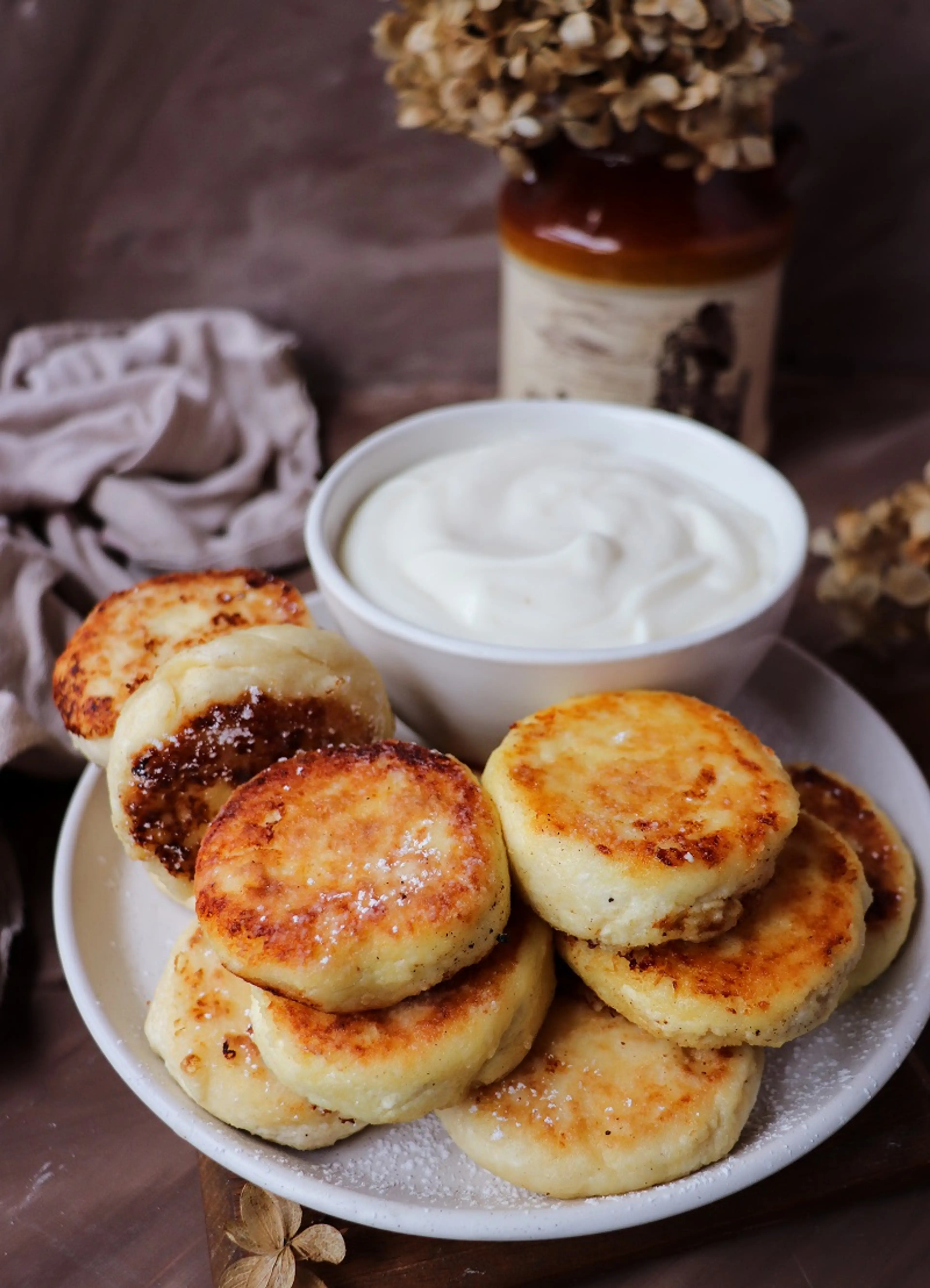 Syrniki (Farmer's cheese pancakes)