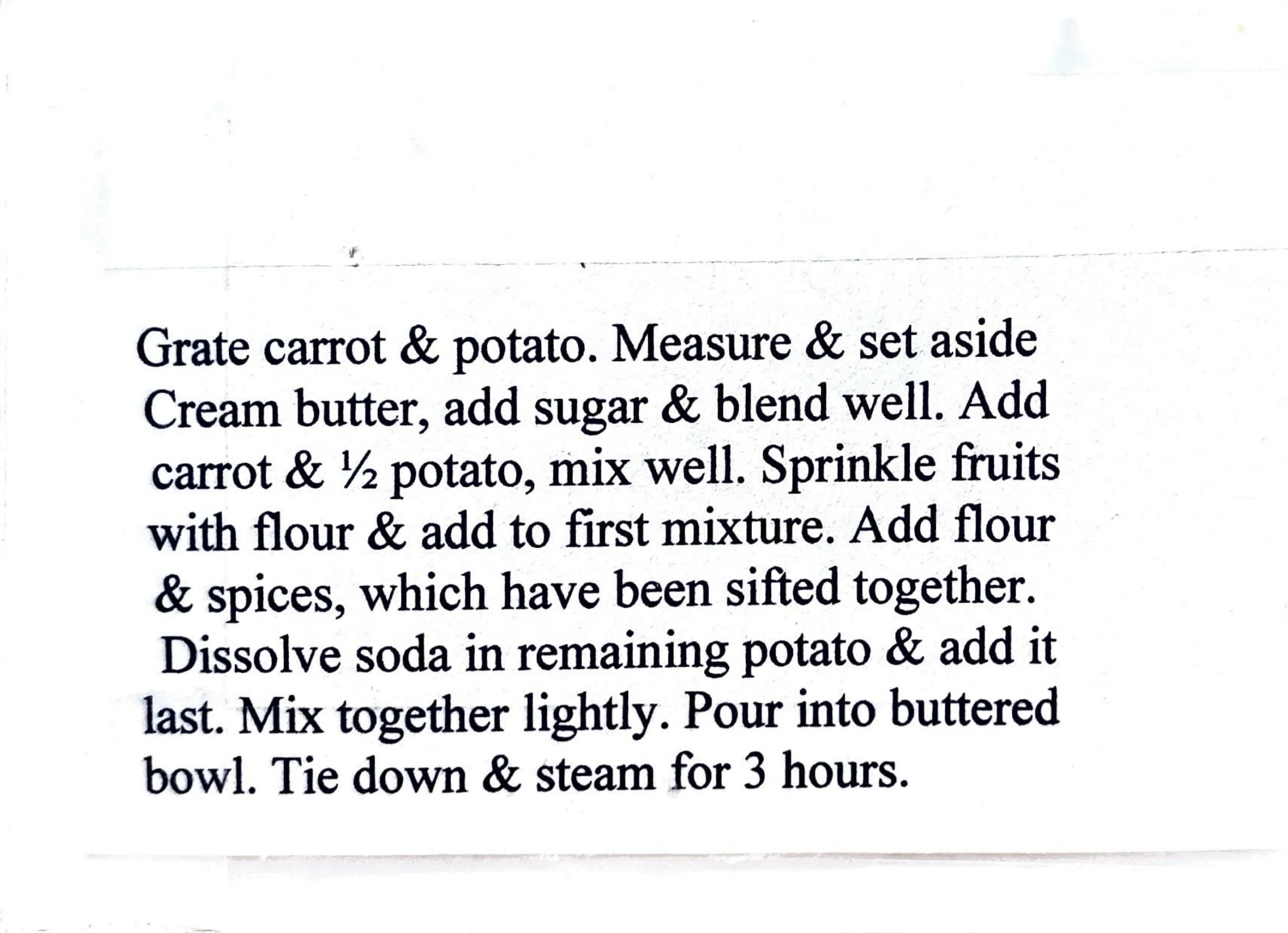 Carrot Pudding