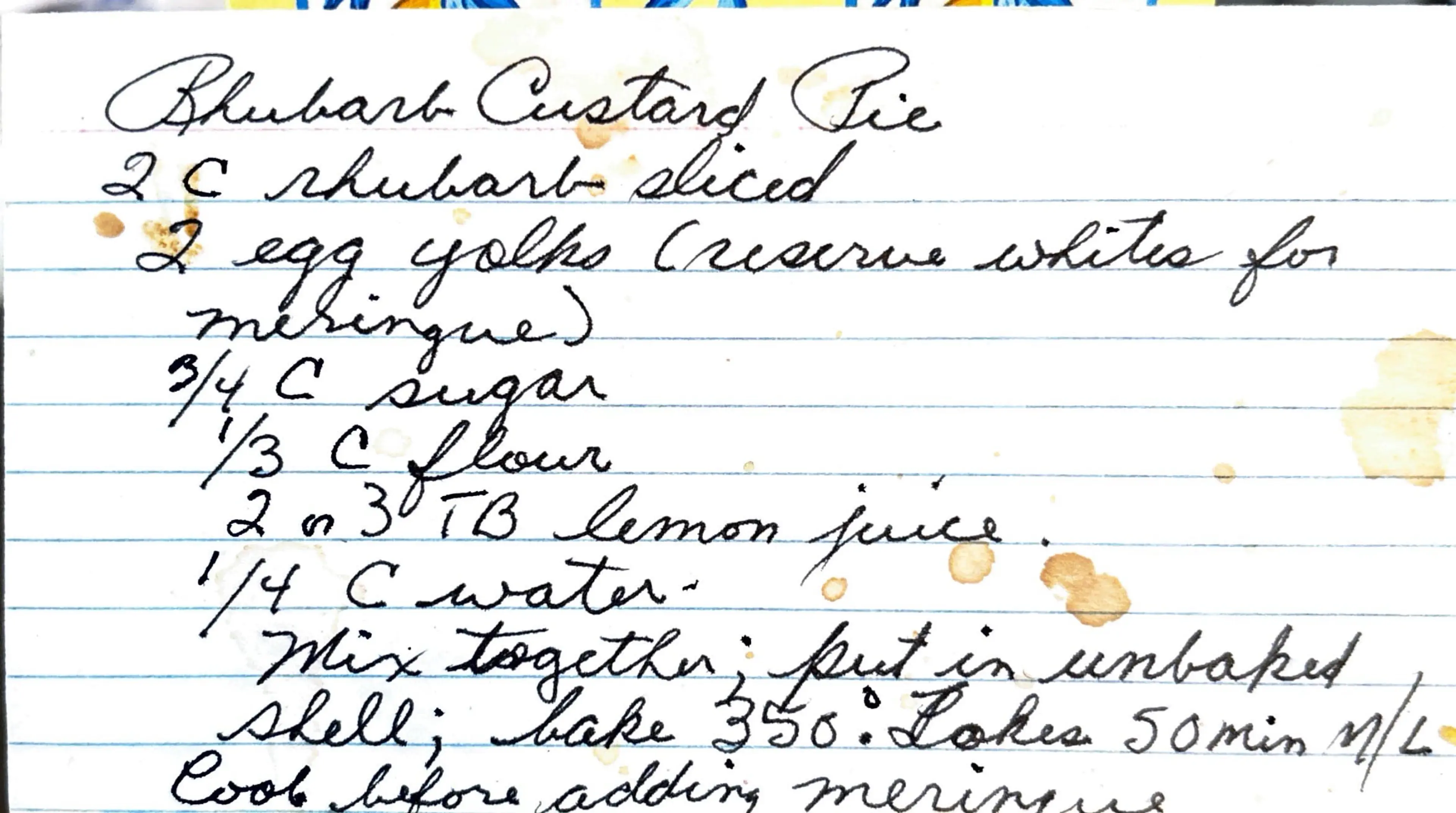 Rhubarb Custard Pie