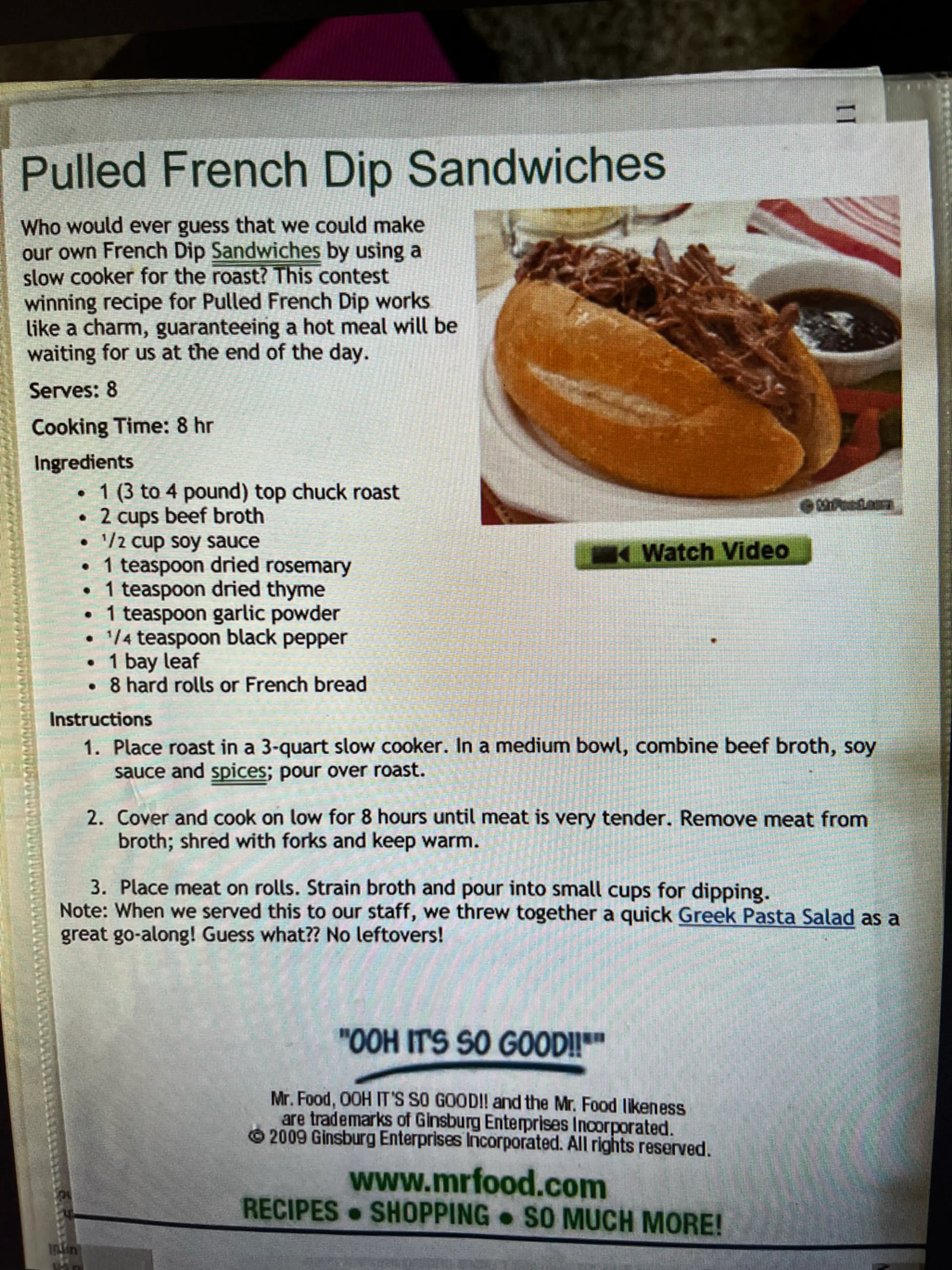 Pulled French Dip Sandwiches