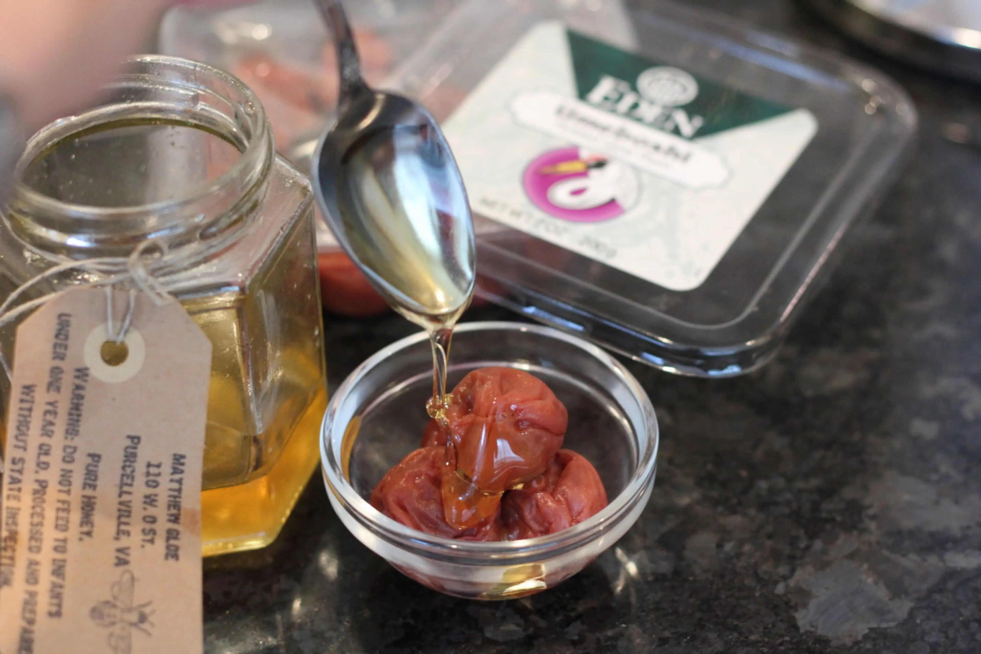 honey drenched umeboshi;