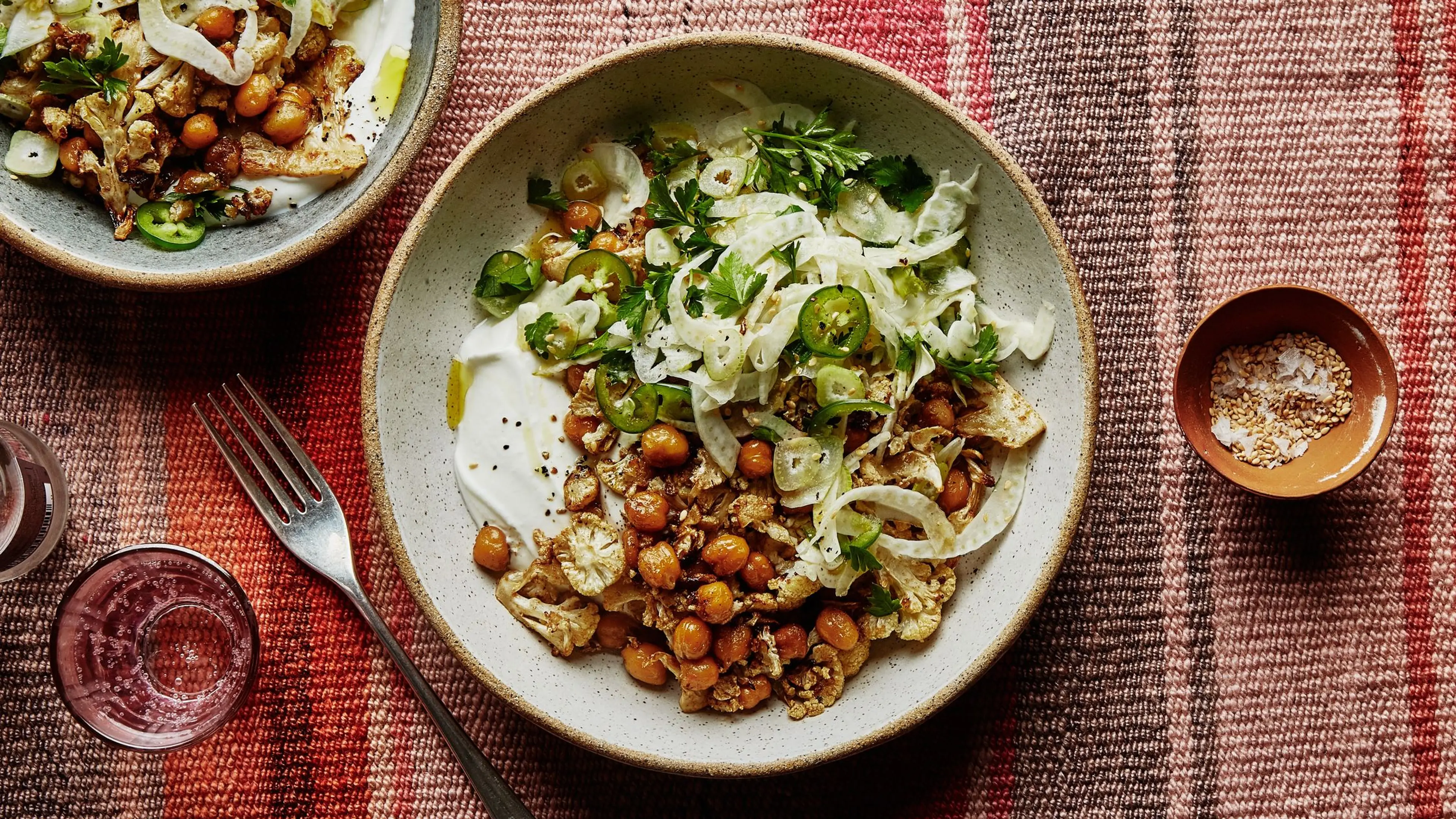Warm Chickpea Bowls With Lemony Yogurt