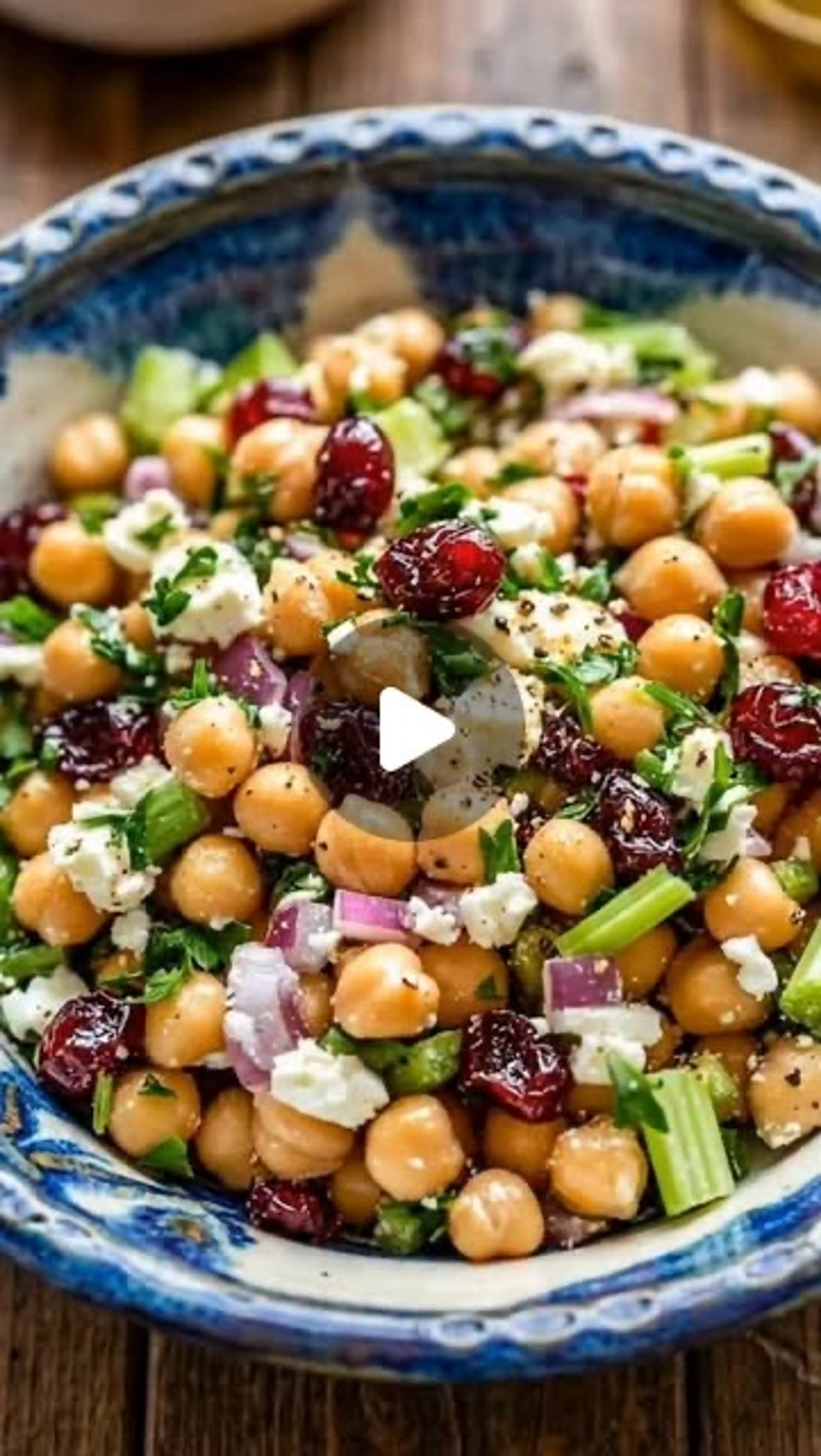 Feta & Cranberry Chickpea Salad (fresh, Sweet & Mediterranea