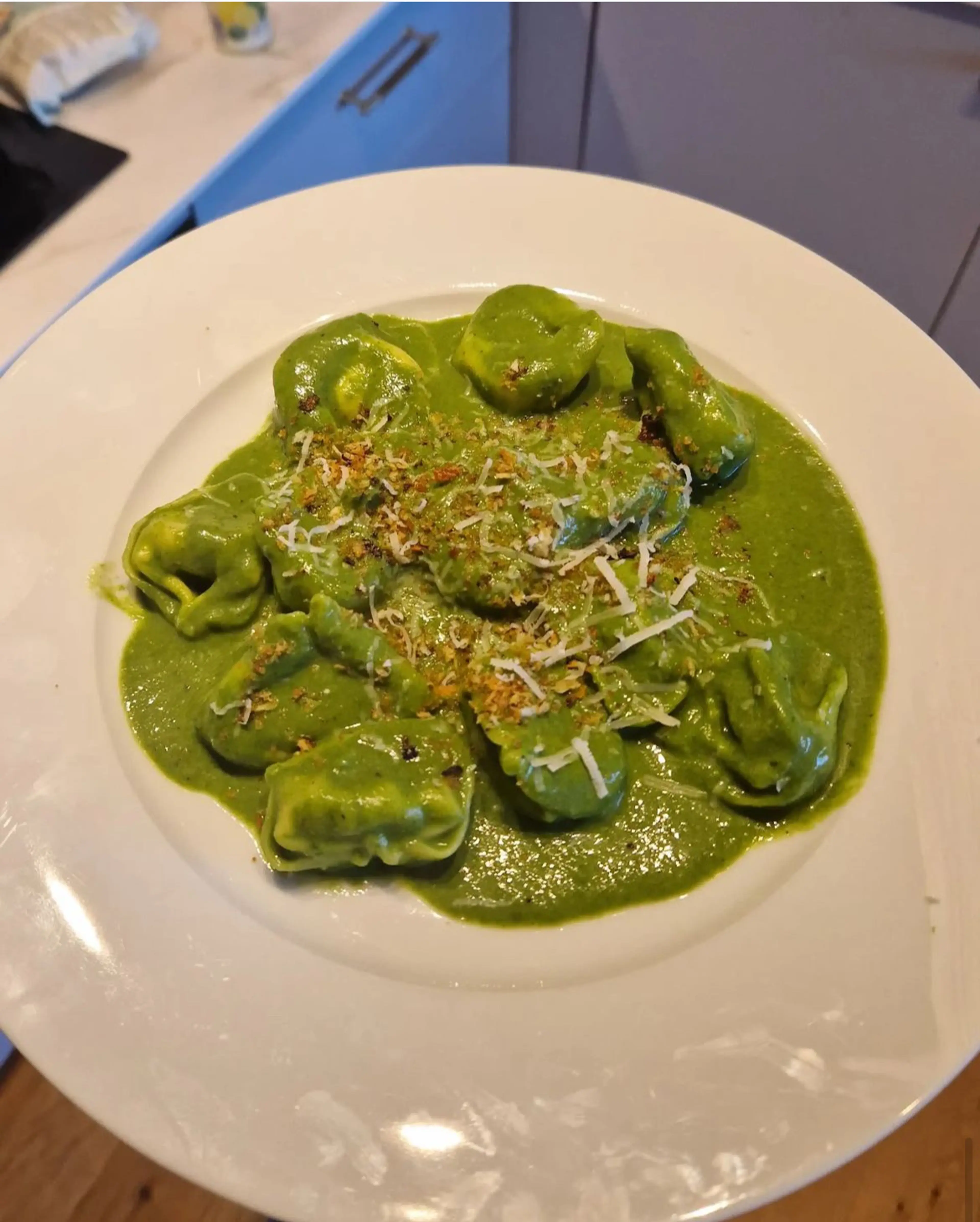Green Tortelloni With Crispy Breadcrumbs
