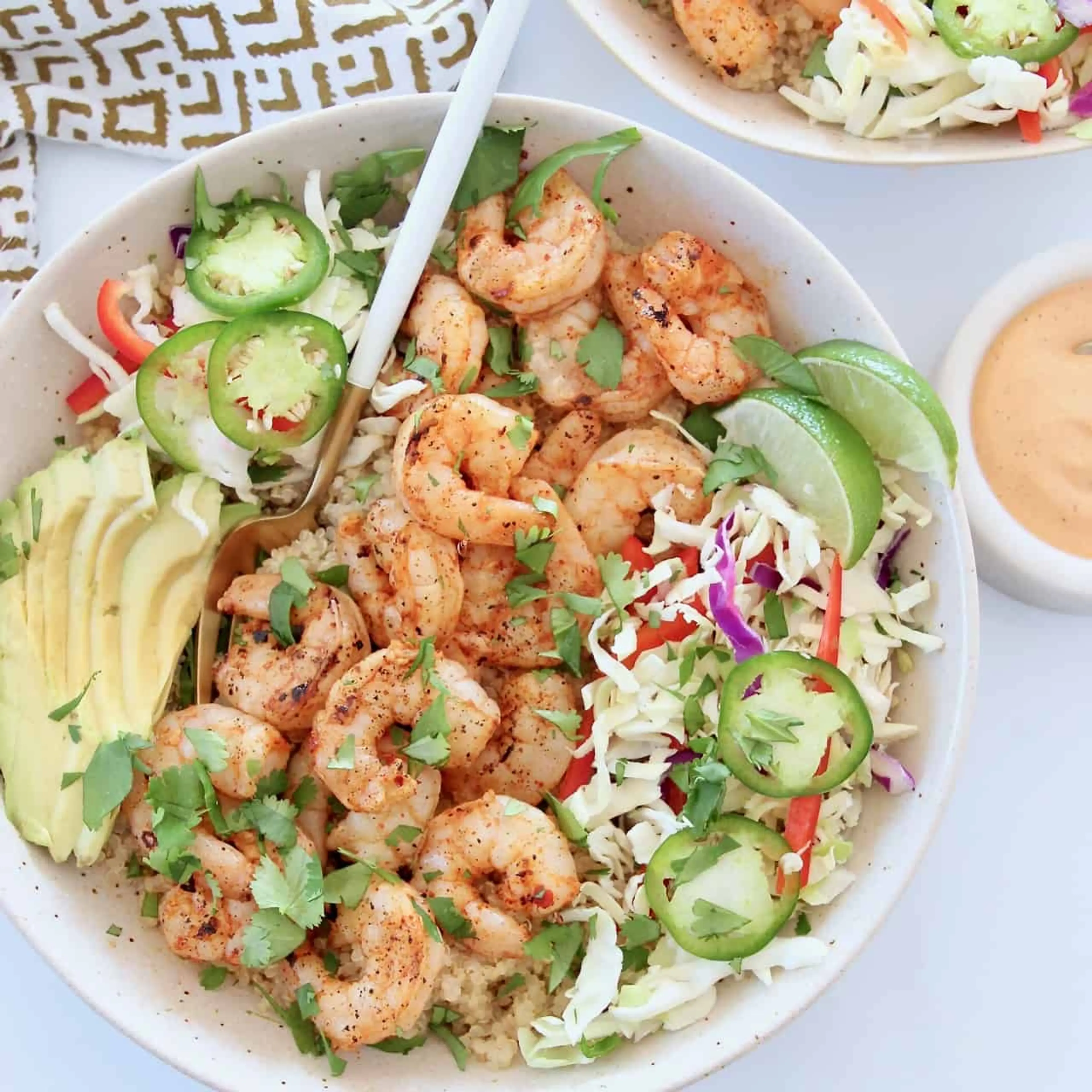 Shrimp Taco Bowl with Creamy Chipotle Sauce