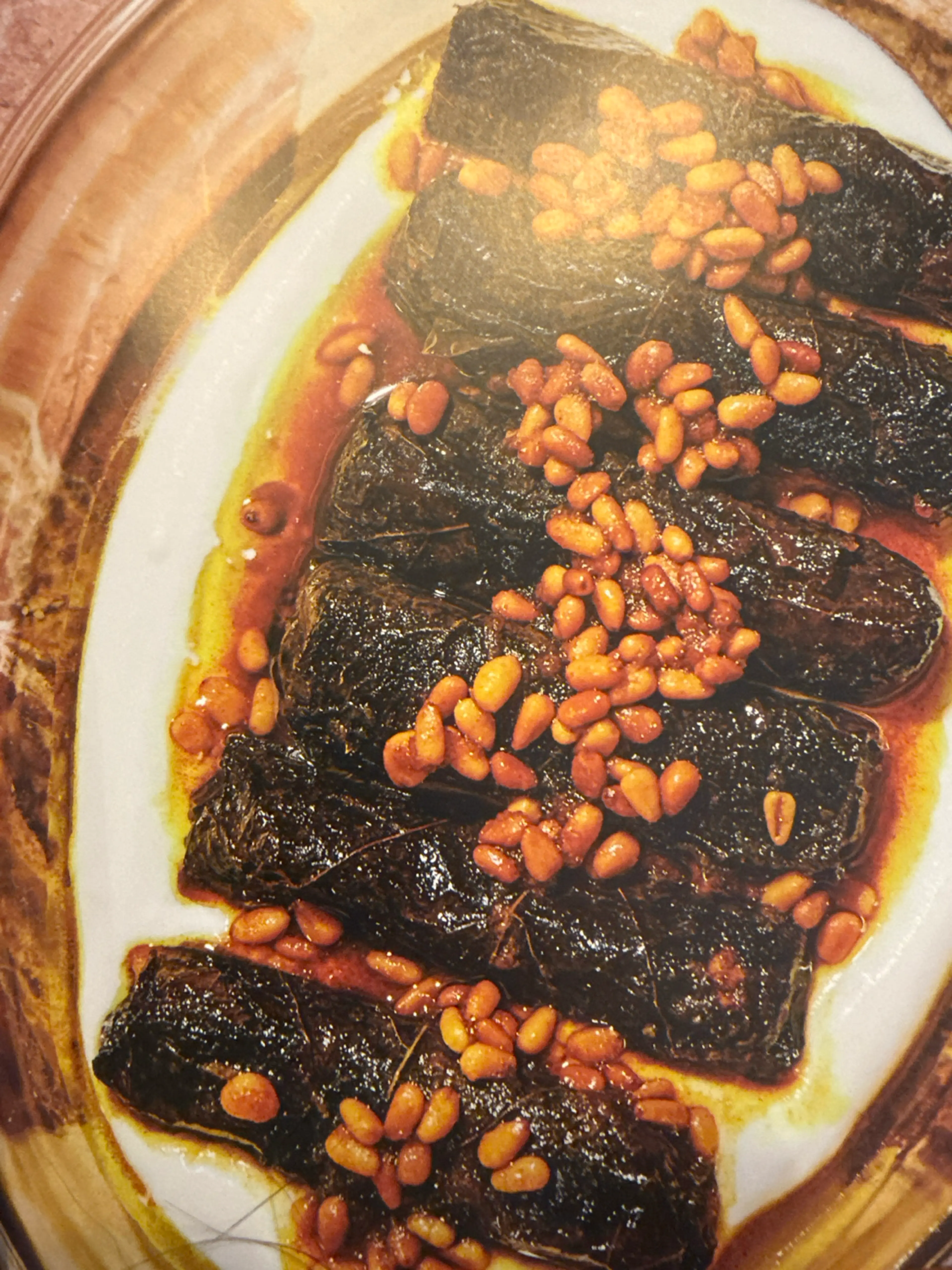 Sizzled Dolmas With Yogurt And Brown Buttered Pine Nuts
