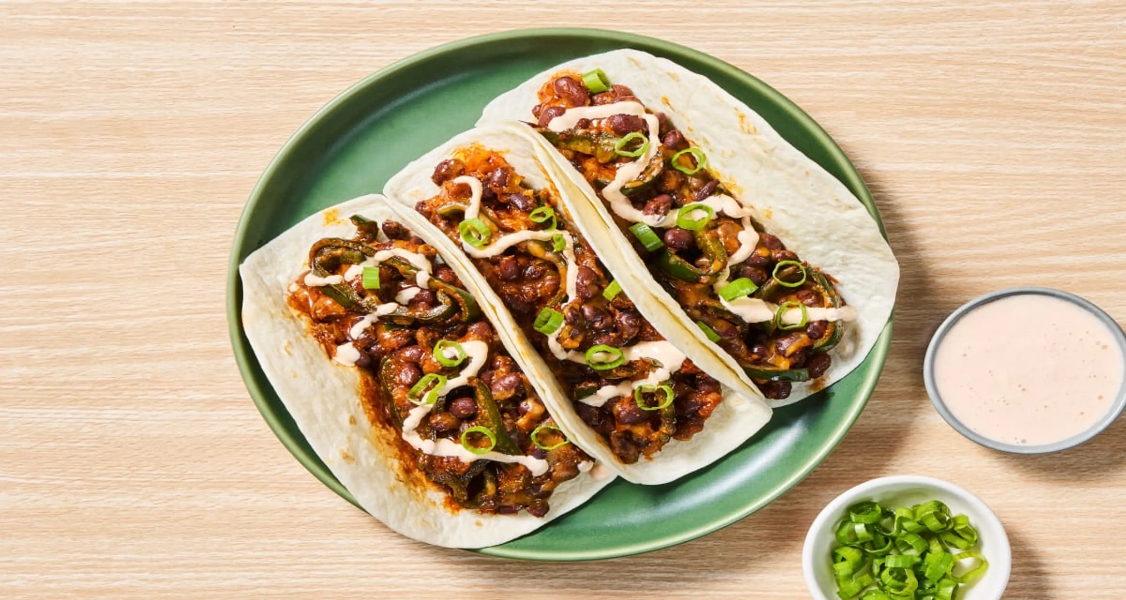 One-Pan Cheesy Beef Tacos with Black Beans, Green Pepper & S