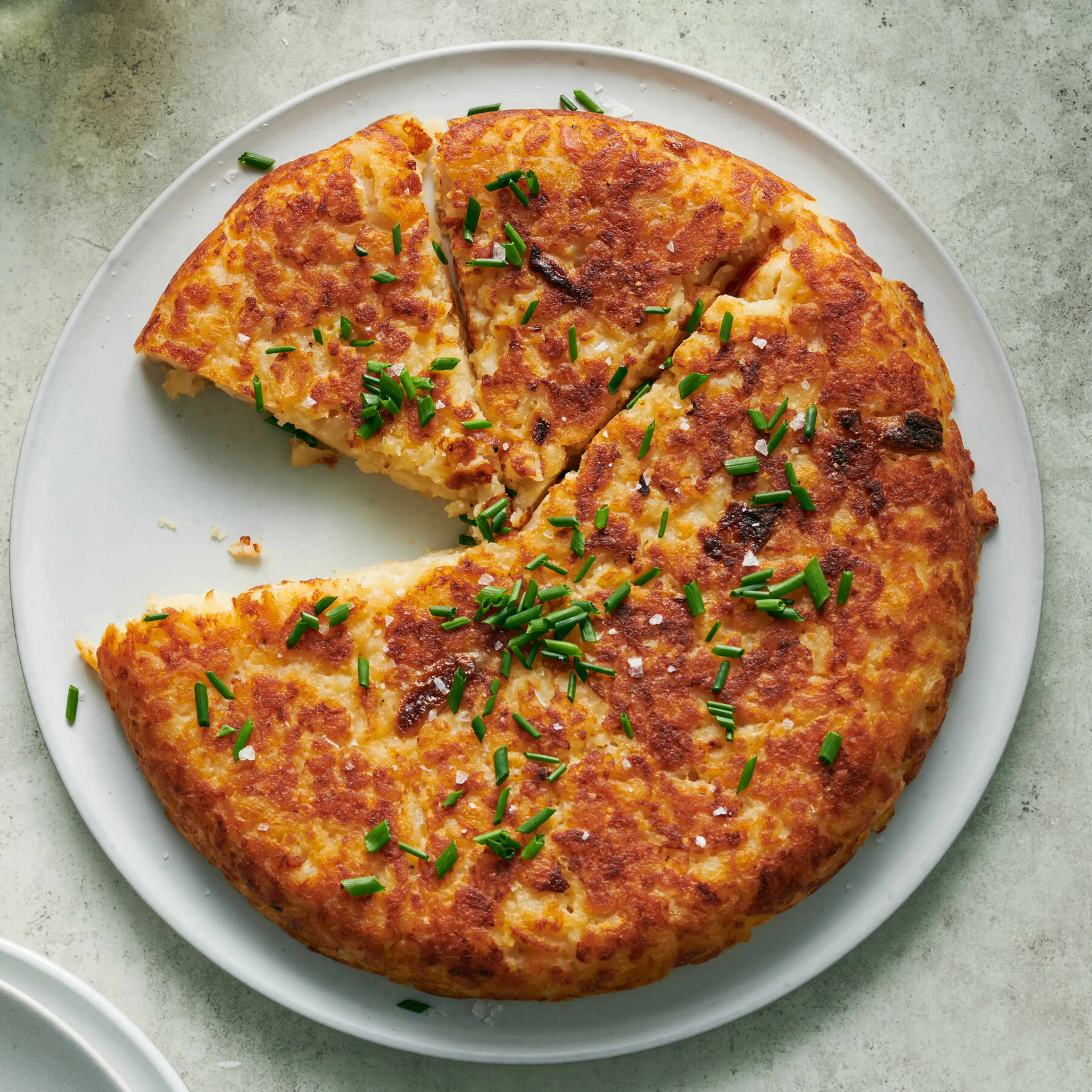Garlicky Mashed Potato Cake