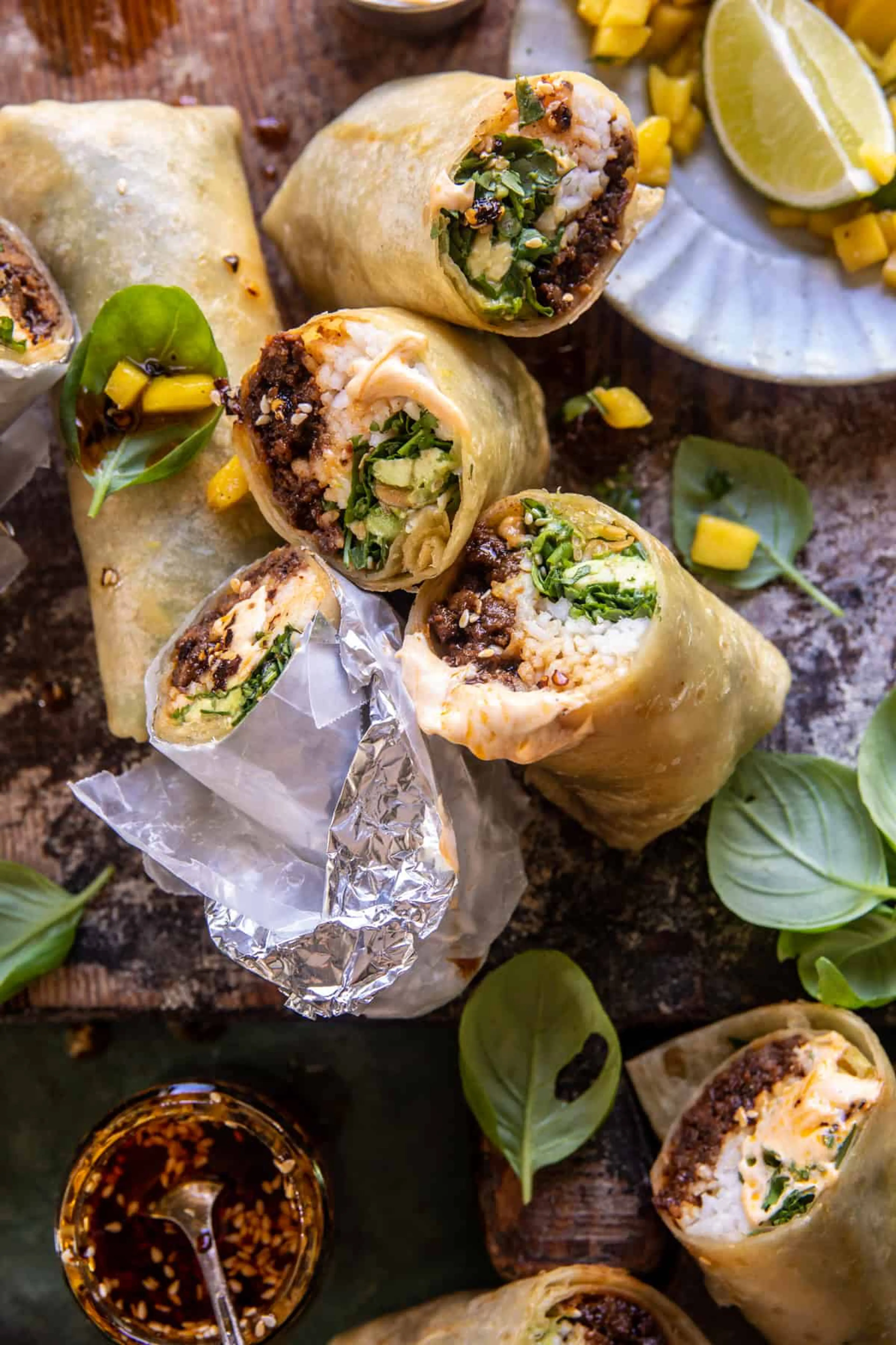 30 Minute Korean Beef and Avocado Rice Rolls