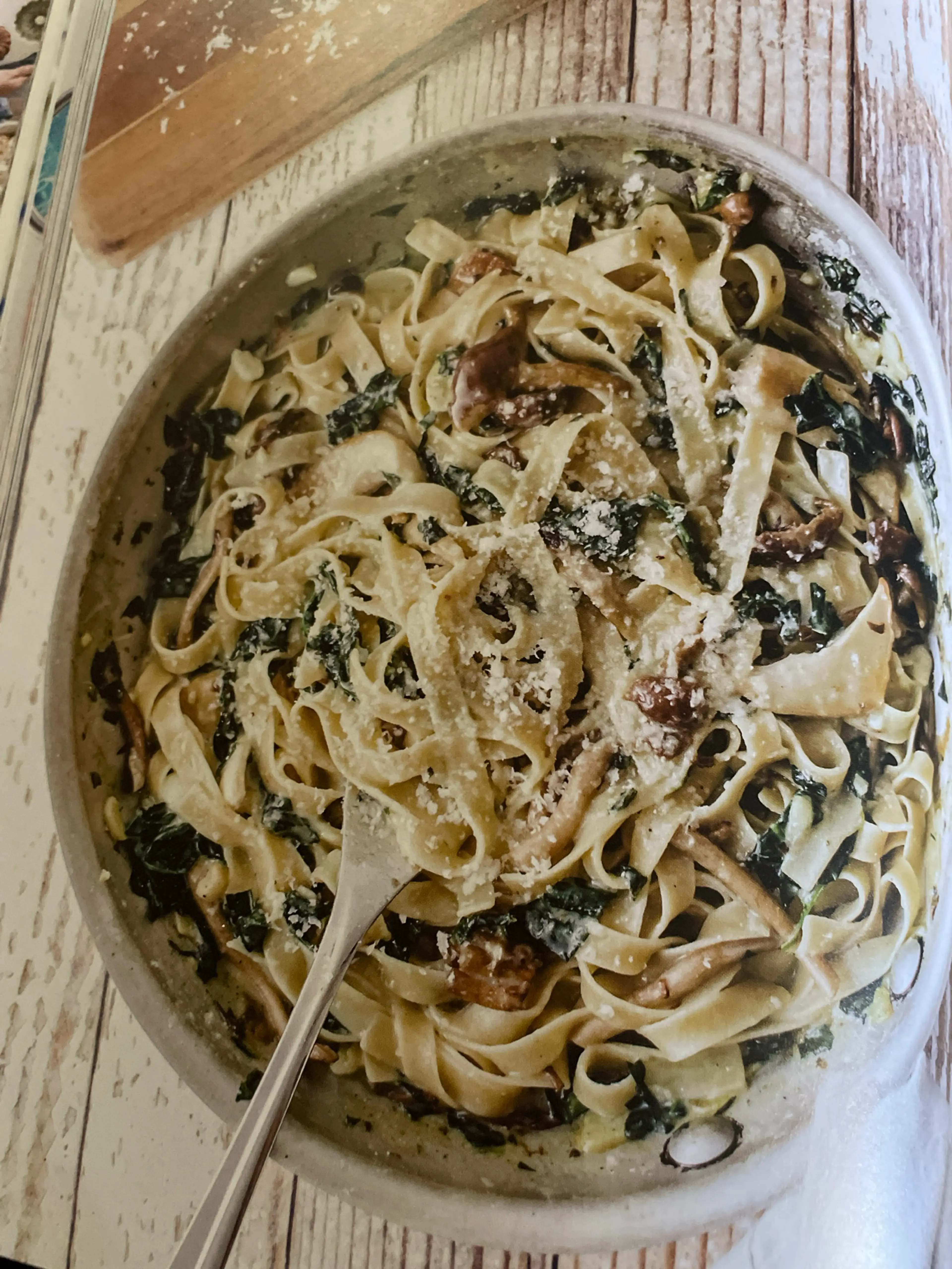 WILD MUSHROOM AND KALE TAGLIATELLE