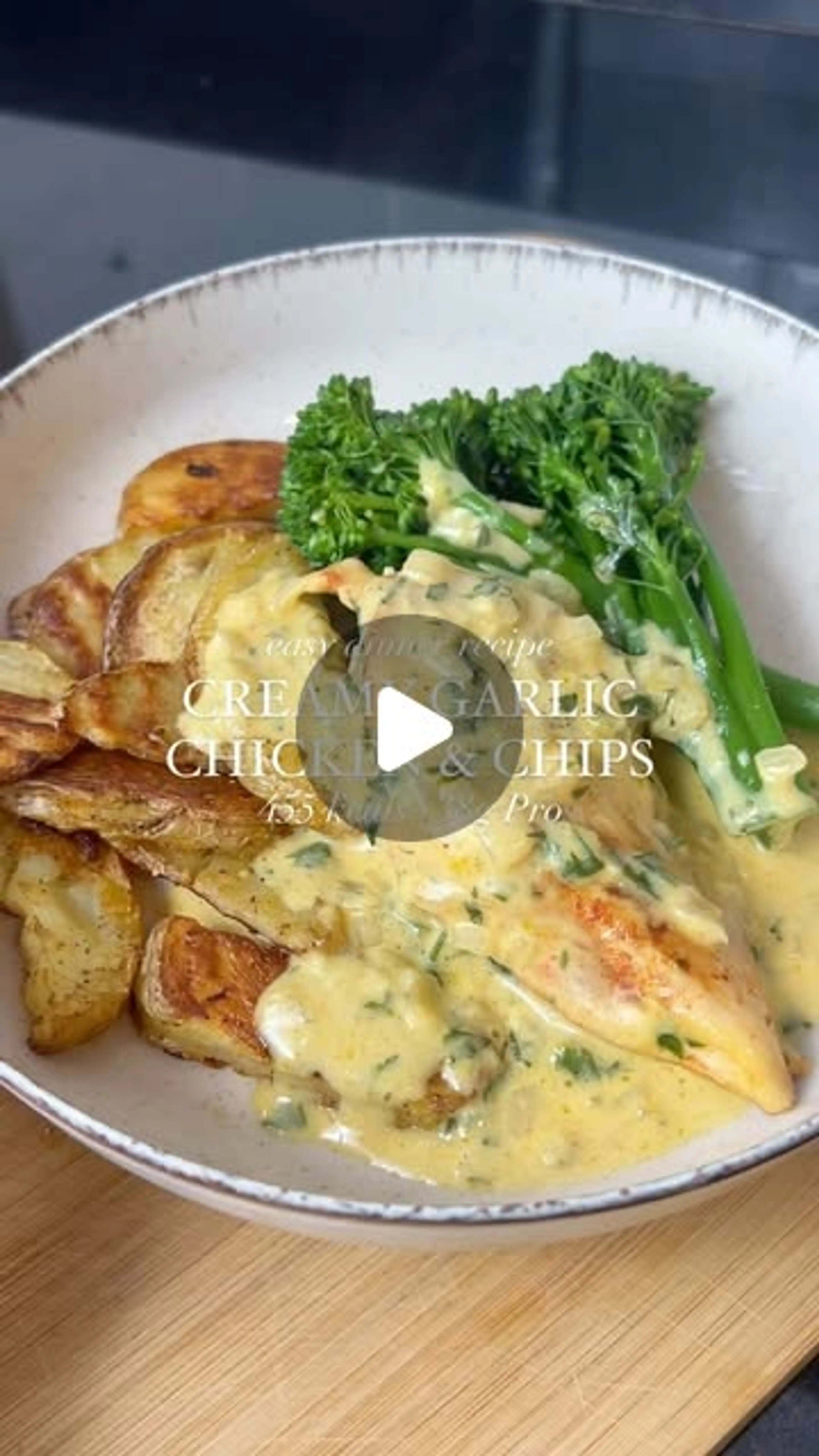 Creamy Garlic Chicken & Chips