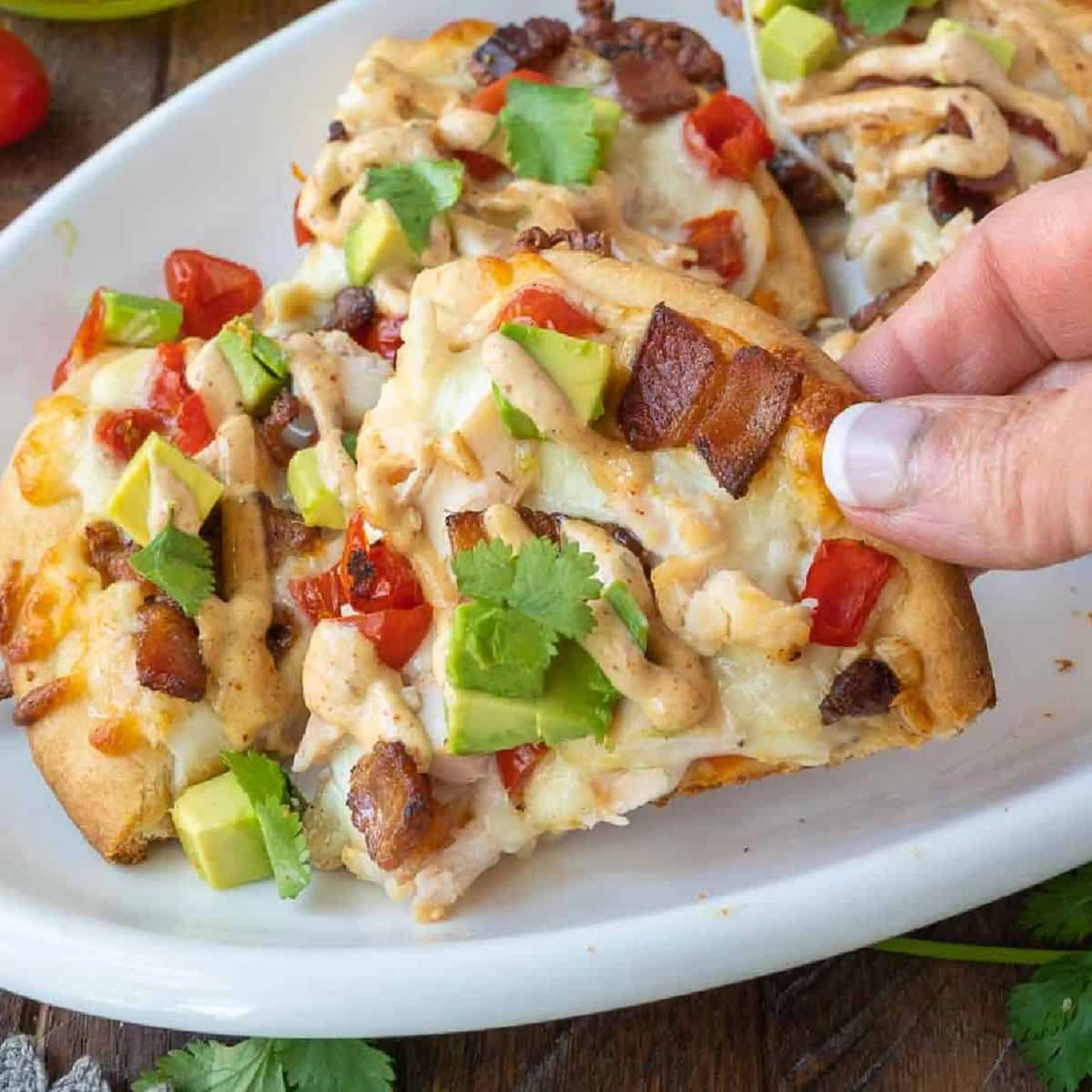 Chicken Club Flatbread with Chipotle Ranch
