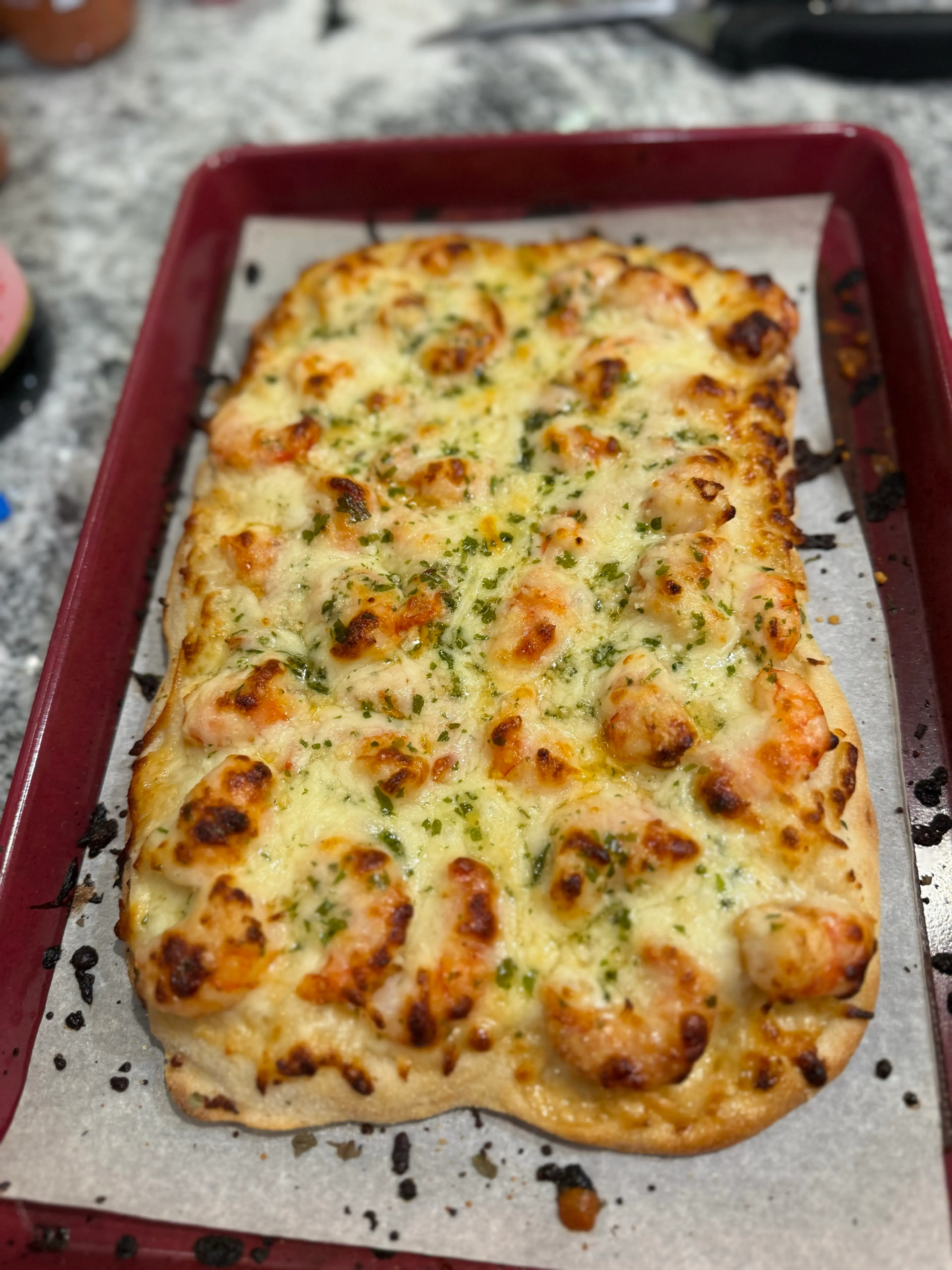 Shrimp Scampi Pizza