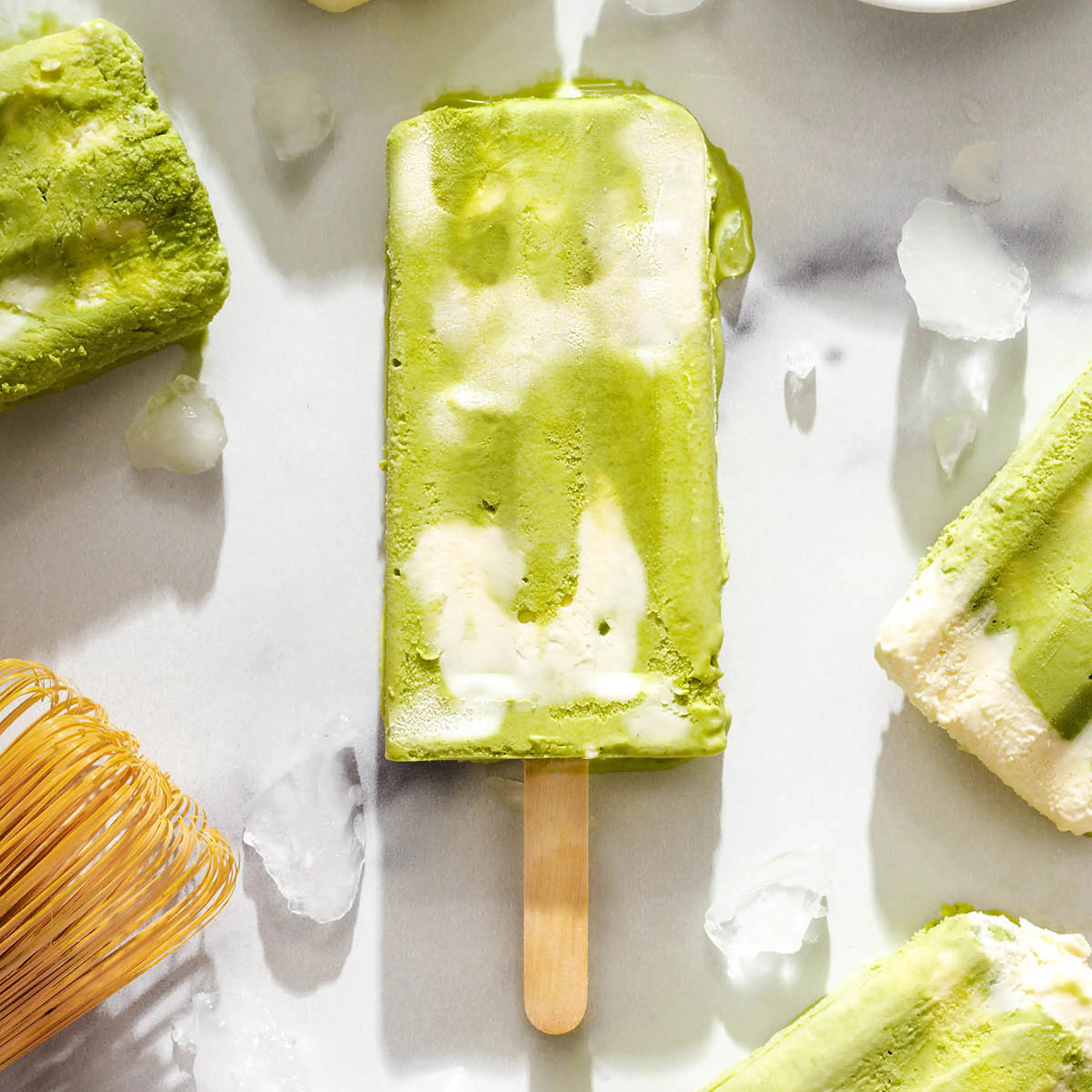 Matcha Cheese Foam Popsicles