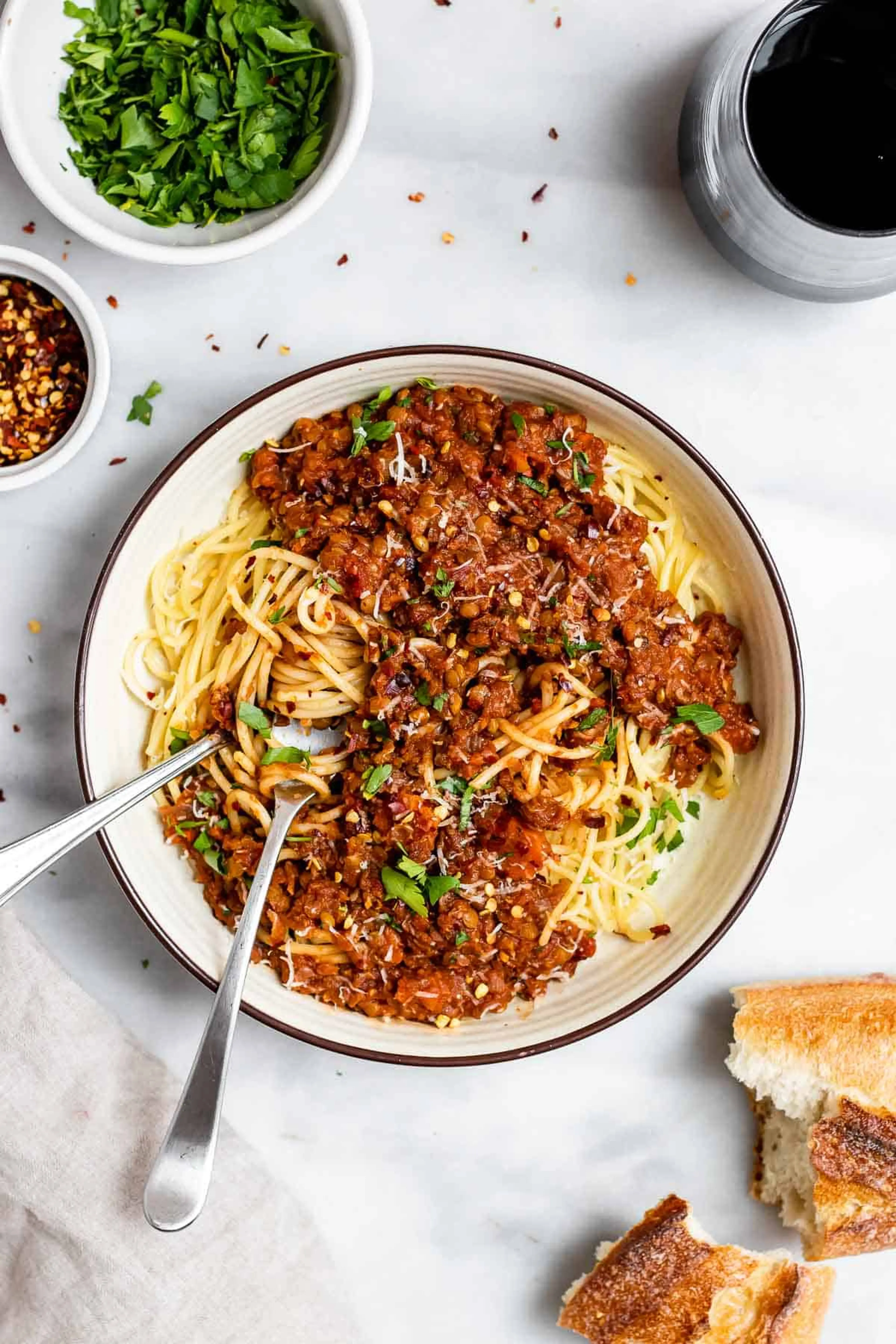 One Pot Vegan Lentil Bolognese