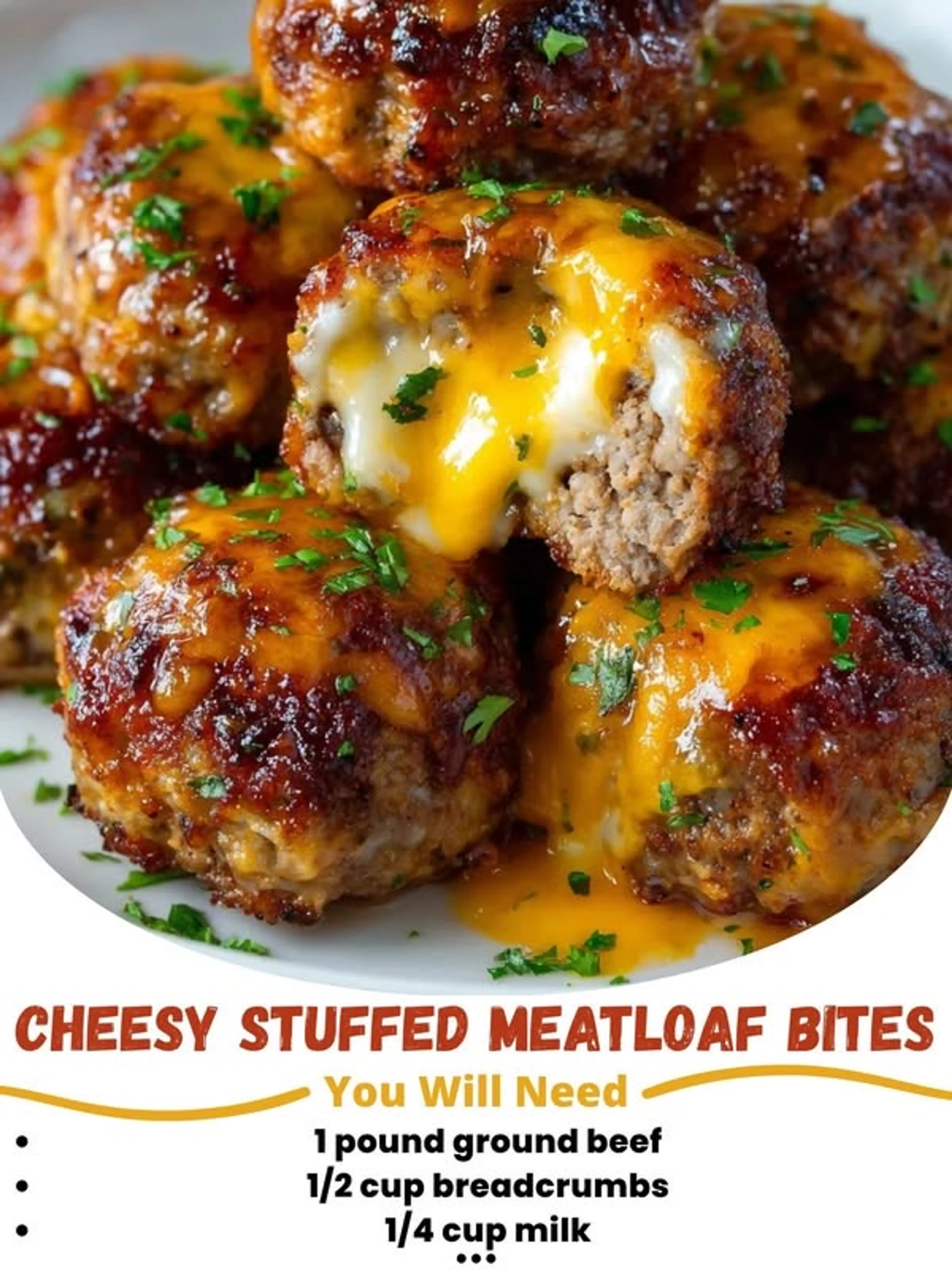 Cheesy Stuffed Meatloaf Bites