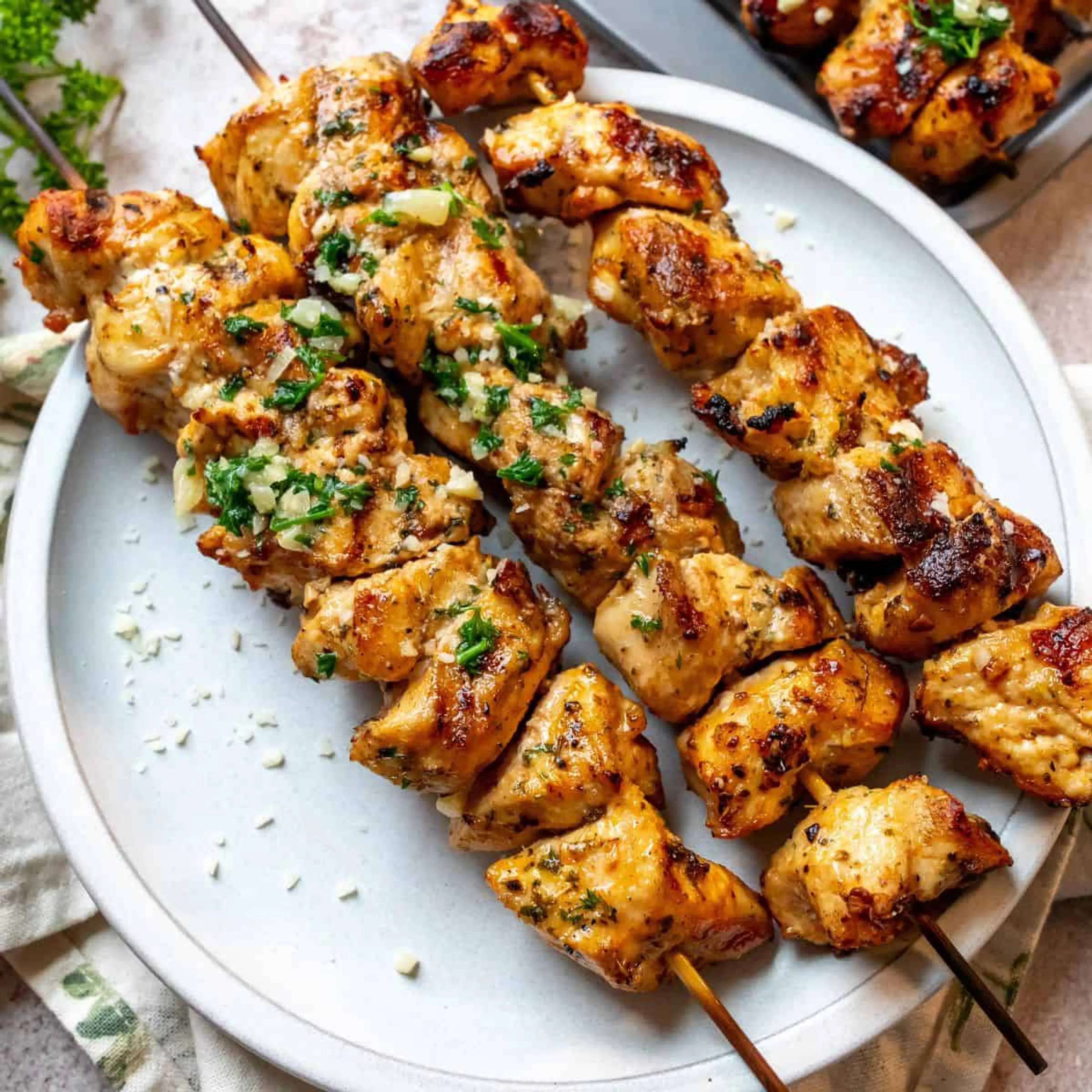 Garlic Parmesan Chicken Skewers