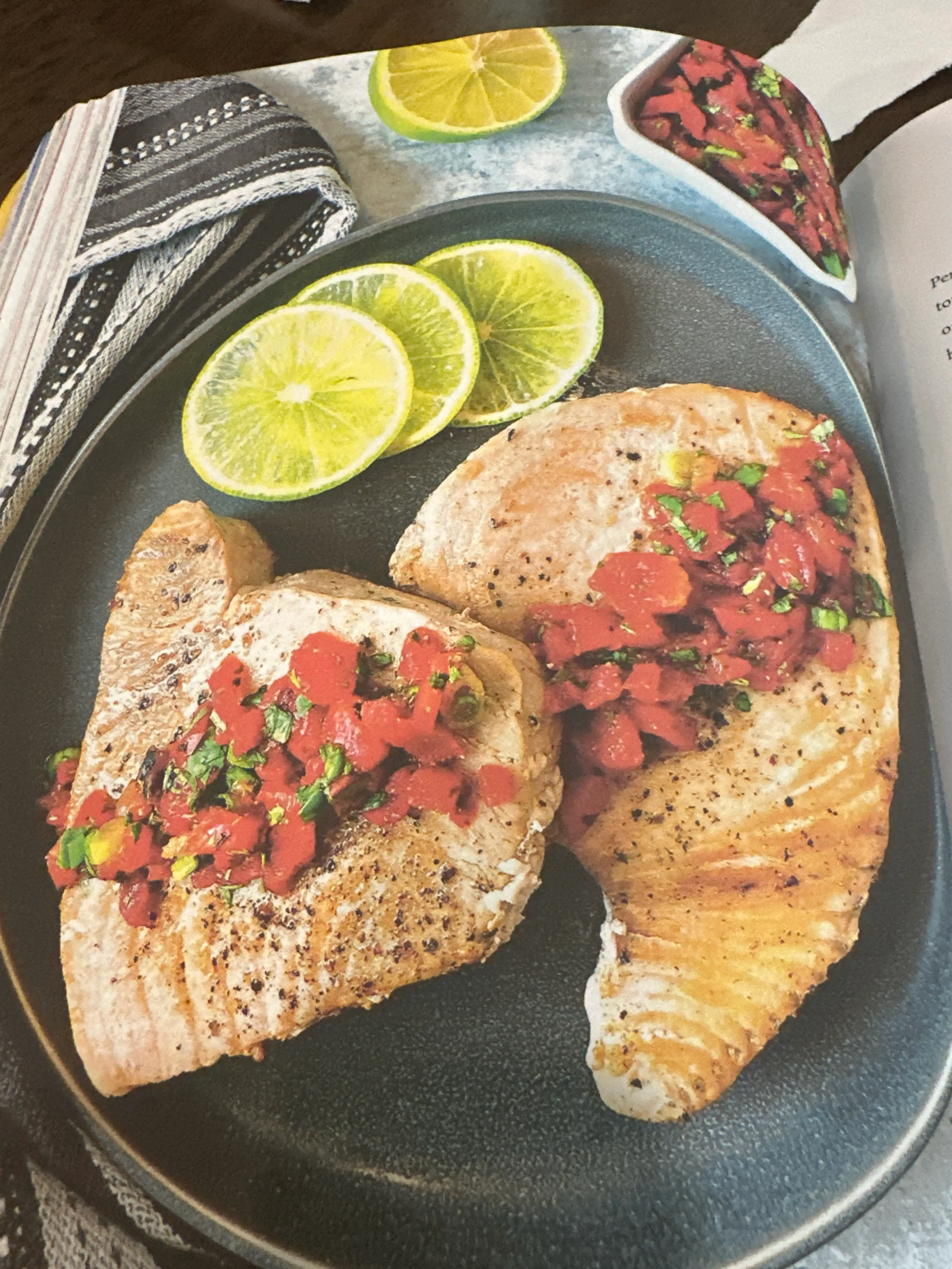 Tuna with Roasted Red Pepper Salsa