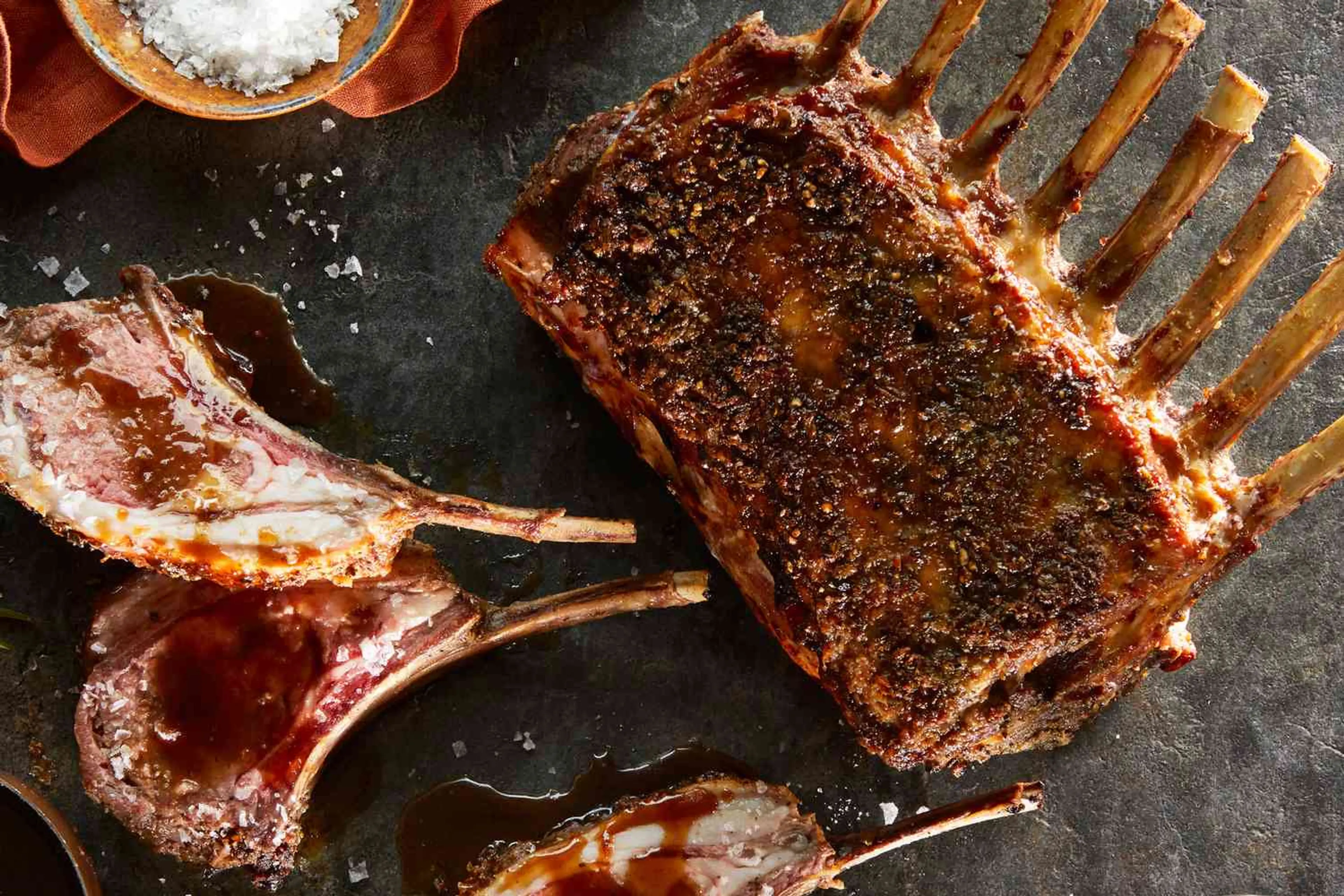 Roasted Lamb Chops with Brown Sugar-Rum Glaze