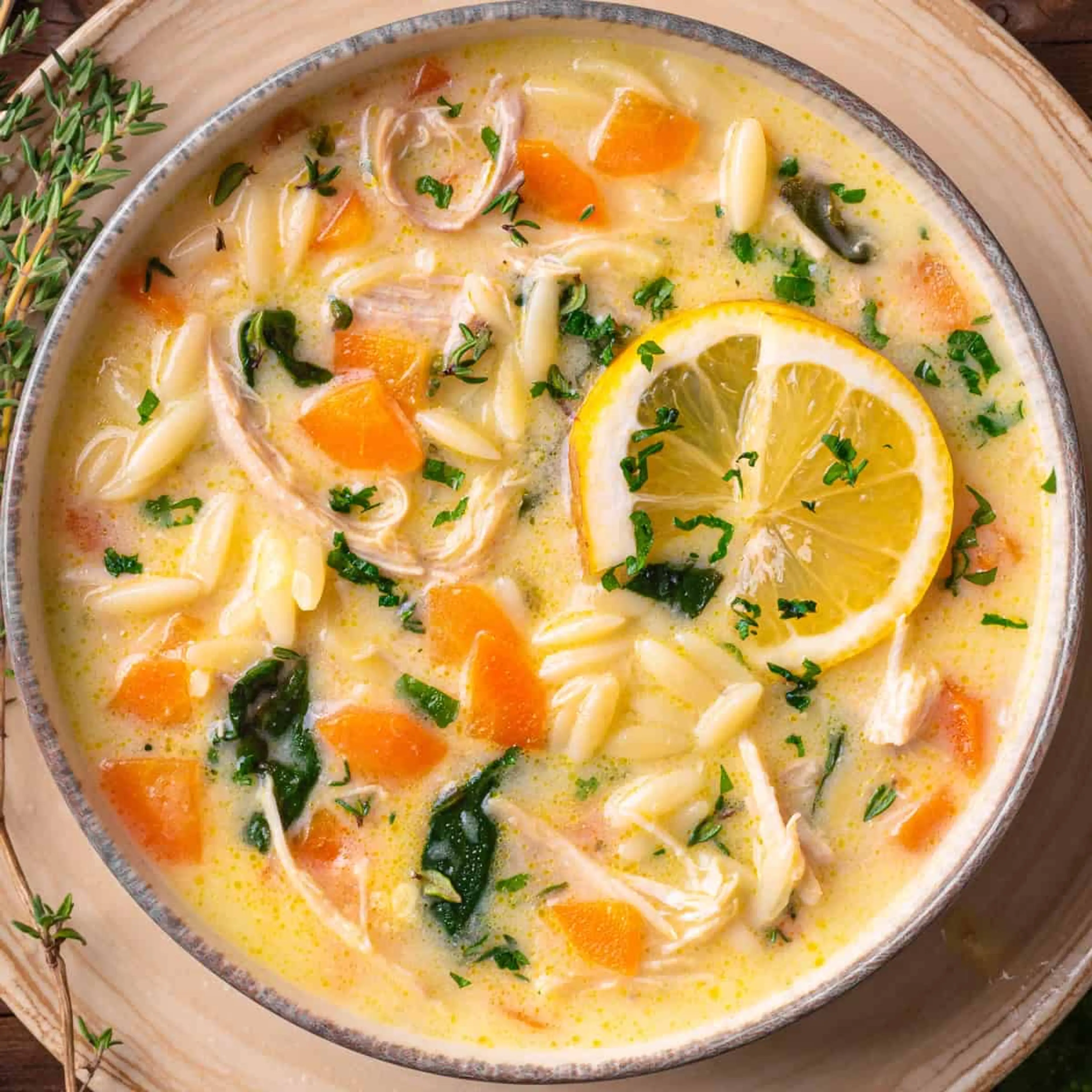 Lemon Chicken Orzo Soup