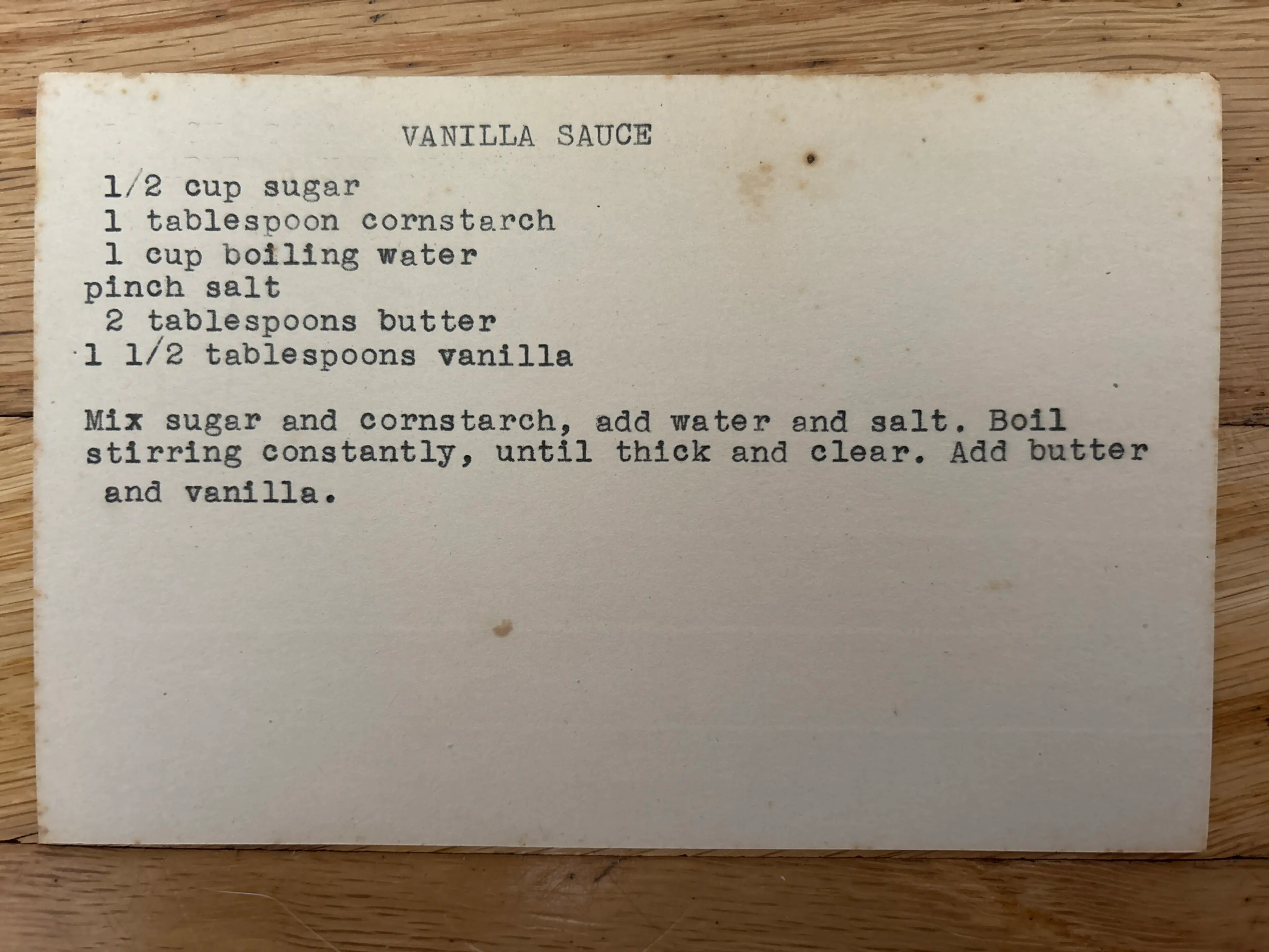 Vanilla Sauce