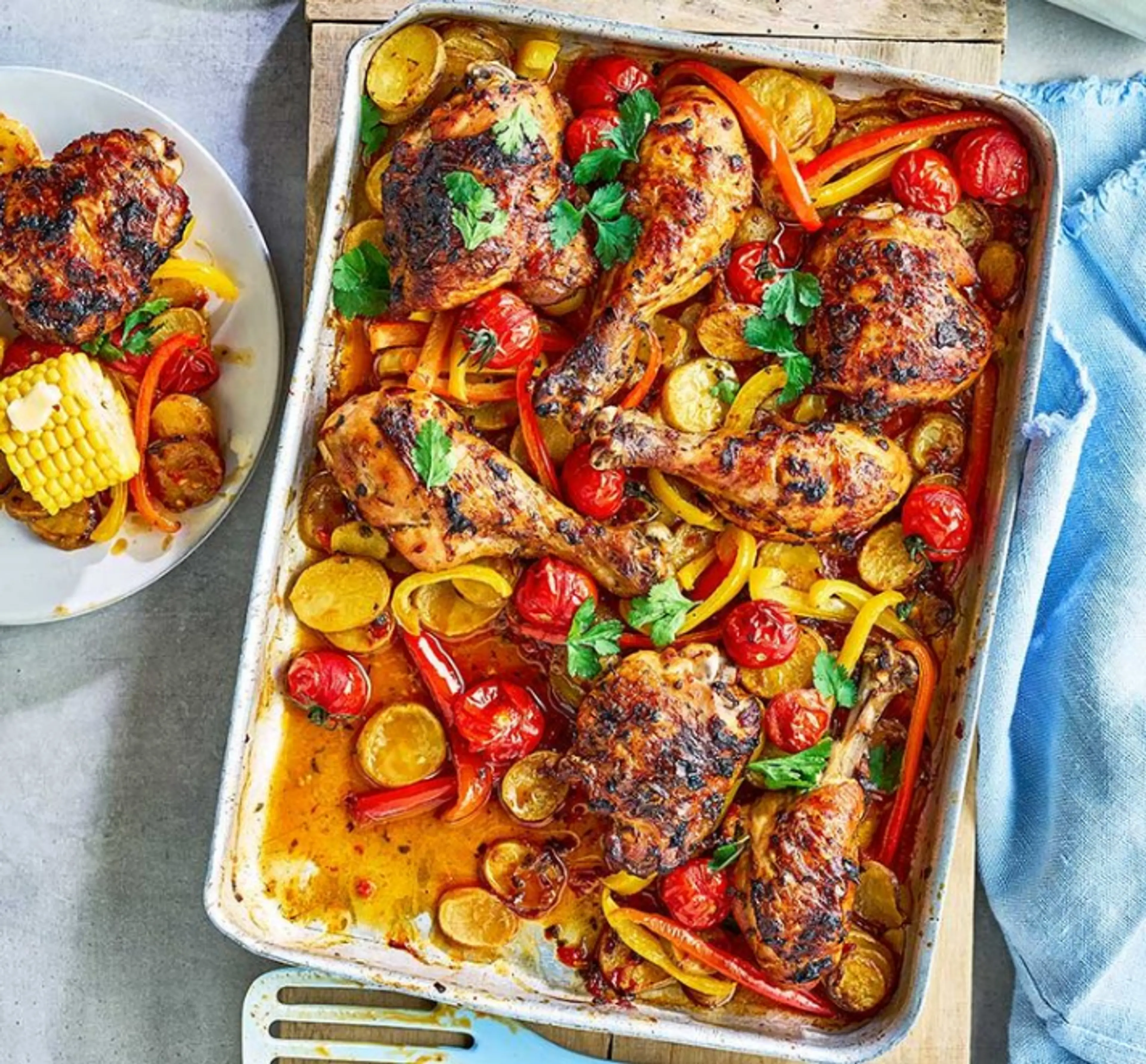 One-pan piri piri chicken dinner