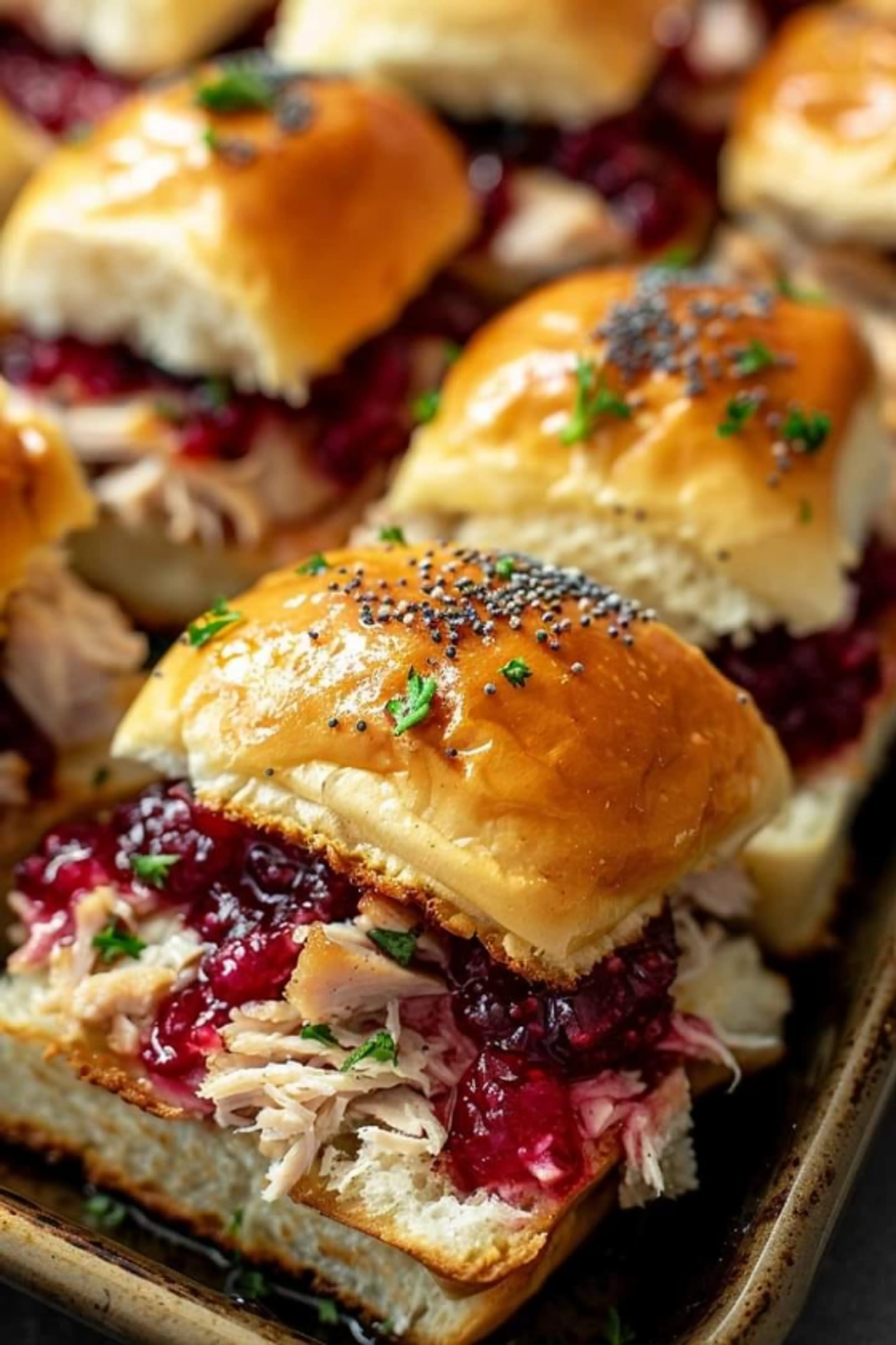 Baked Cranberry Turkey Sliders