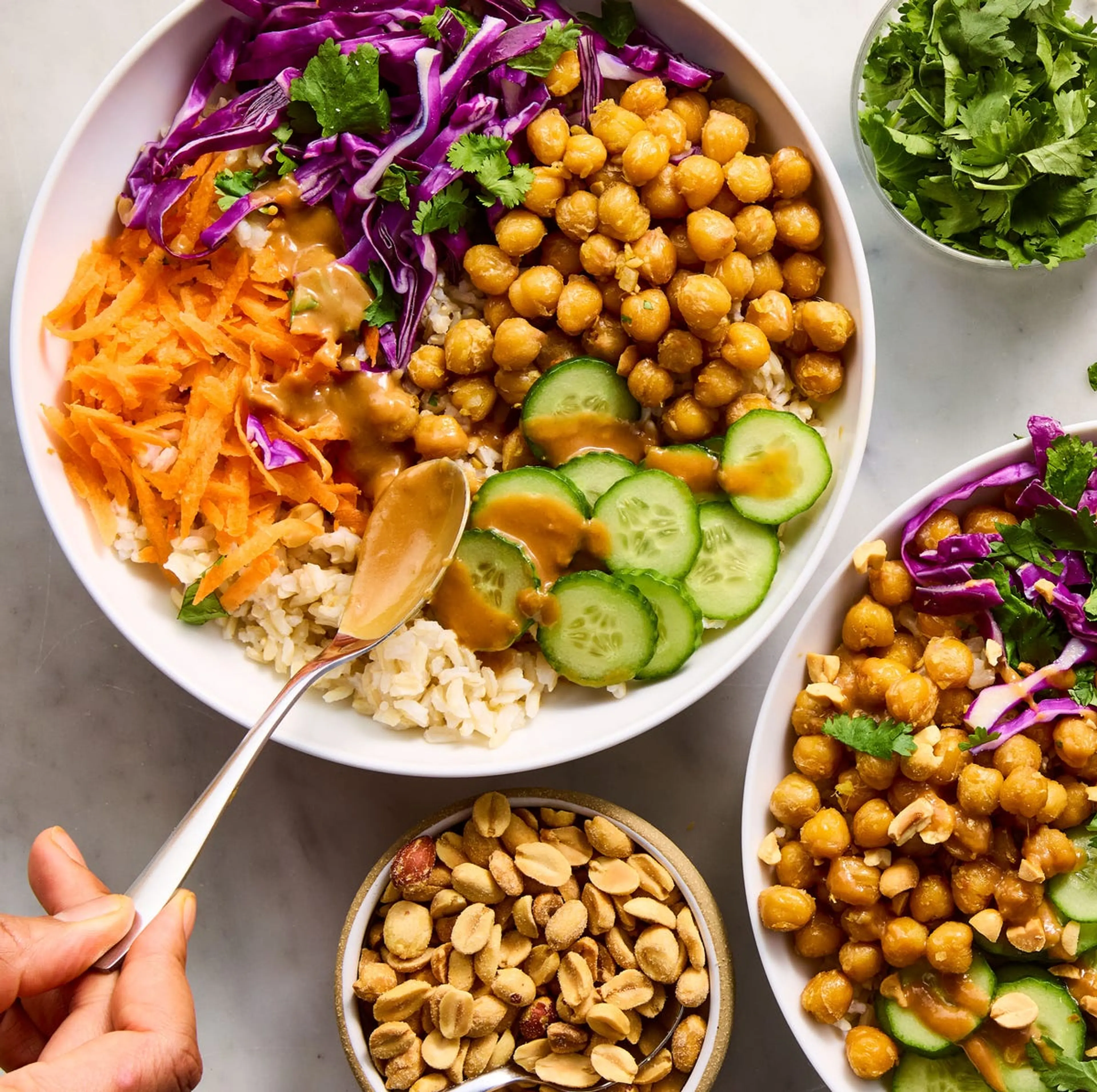 Peanut Chickpea Protein Bowls
