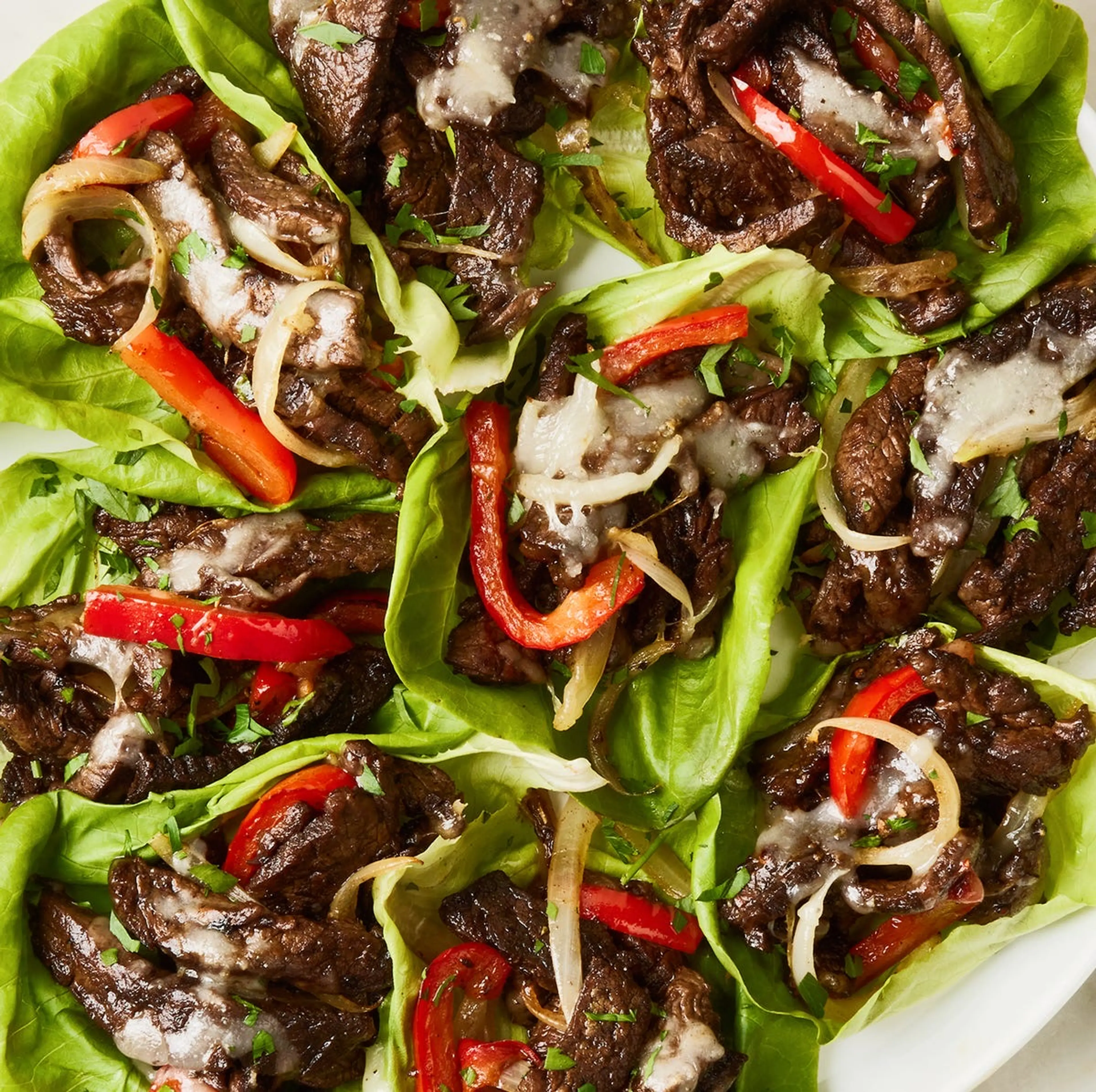 Philly Cheesesteak Lettuce Wraps