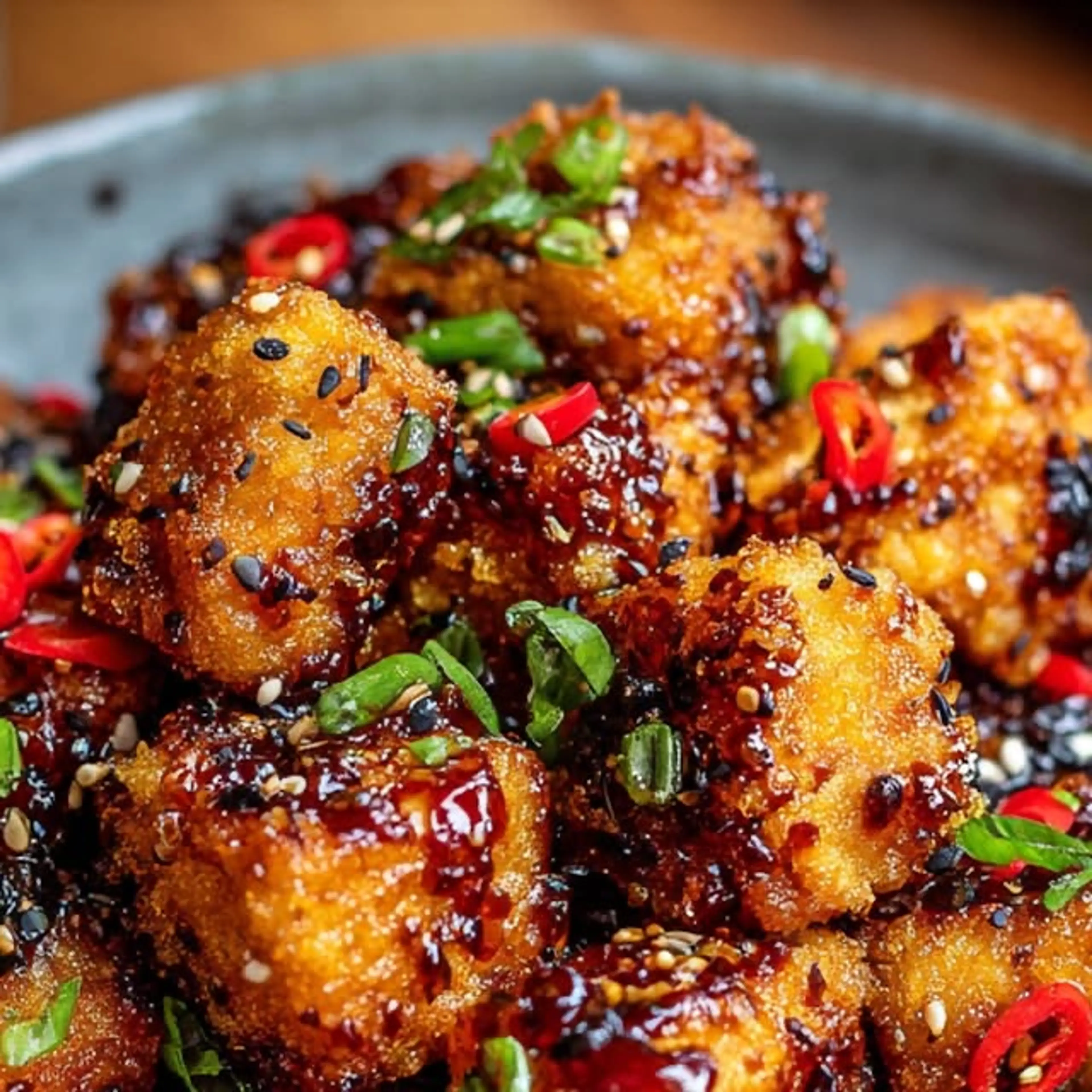 Sticky Crispy Tofu Bites