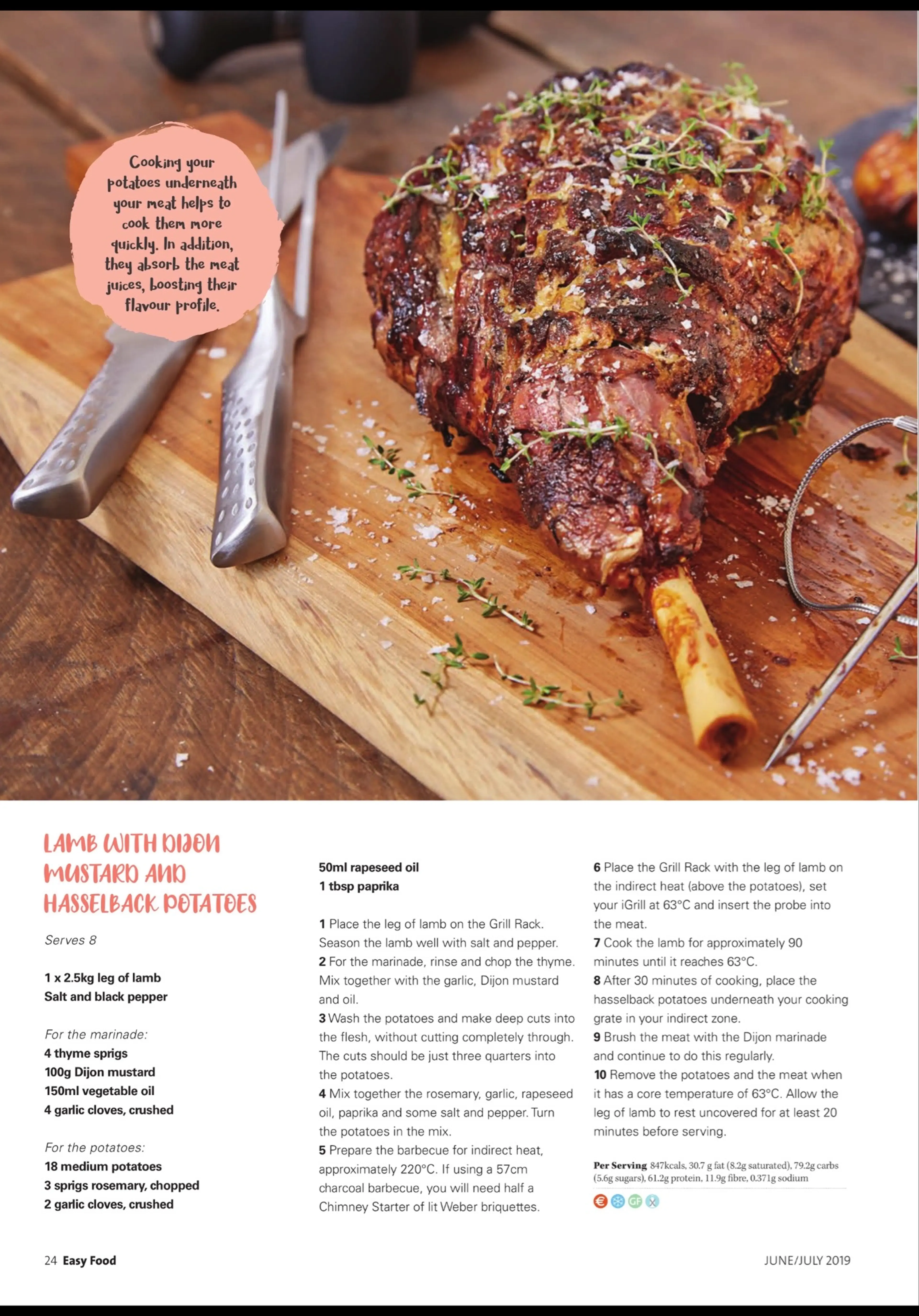 LAMB WITH DIJON MUSTARD AND HASSELBACK POTATOES