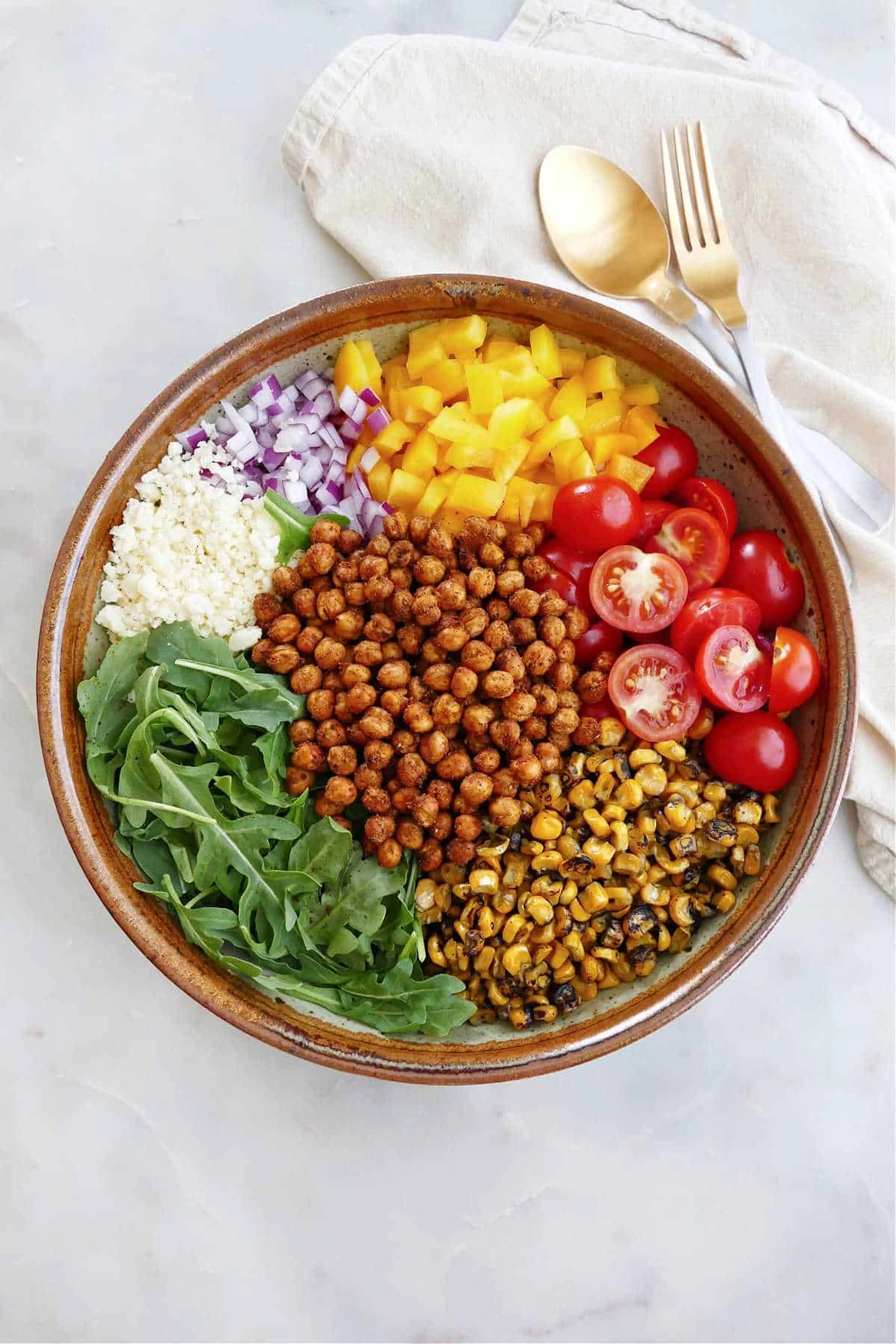 Roasted Chickpea Salad with Herb Yogurt Dressing