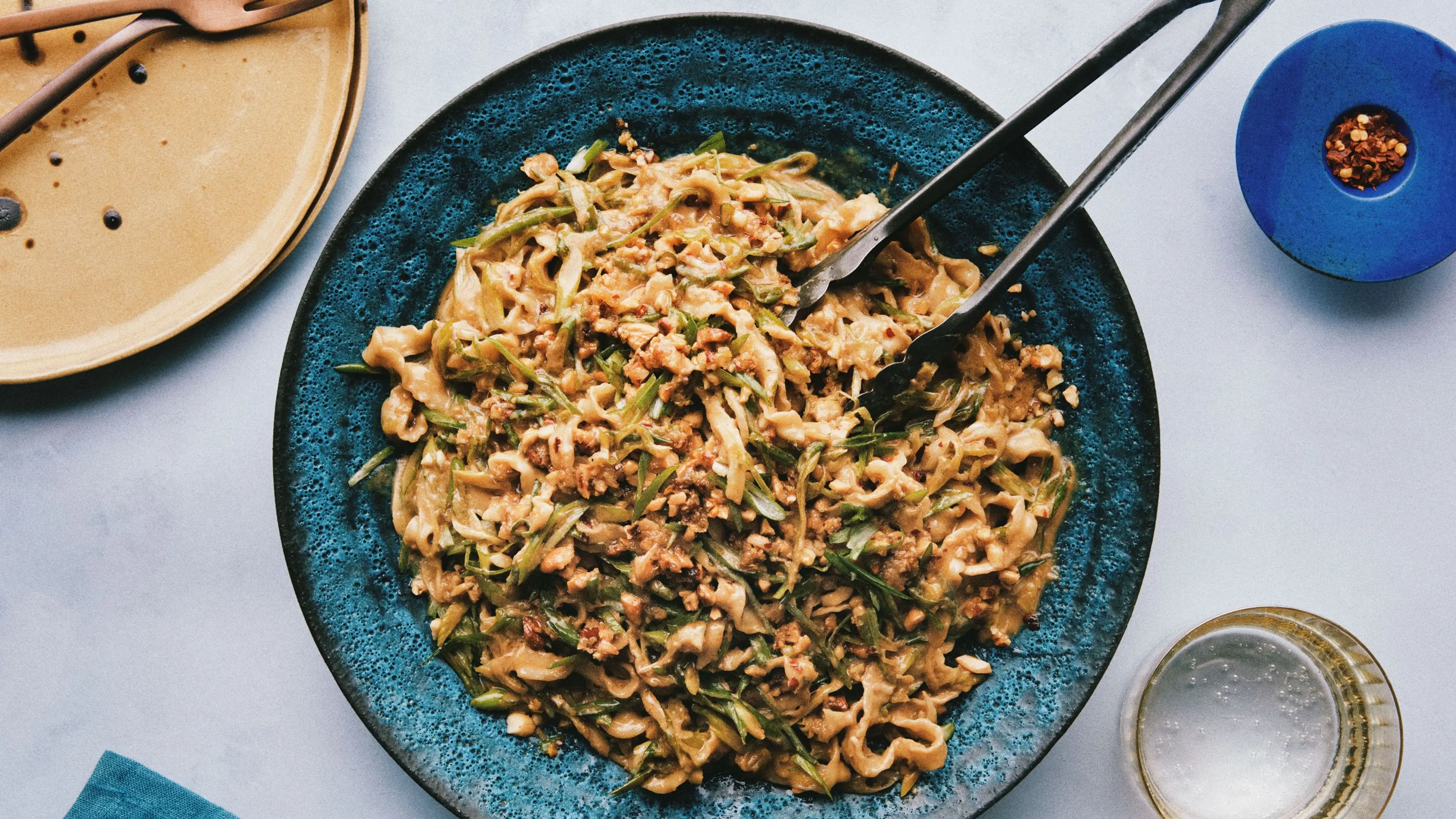 Spicy Cashew Scallion Noodles