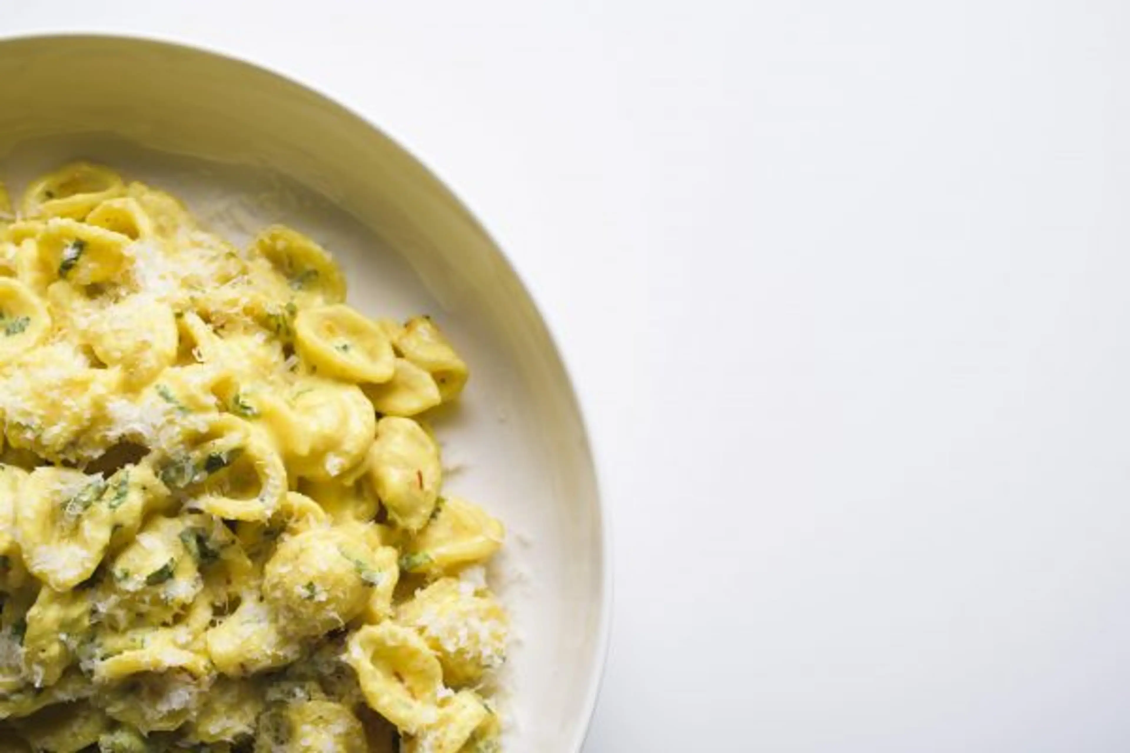 Orecchiette with Saffron, Ricotta and Mint